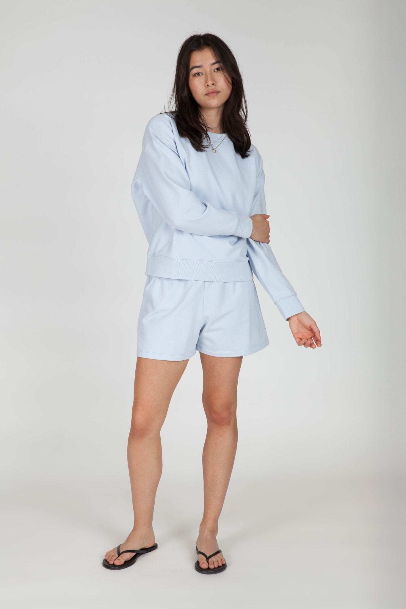 Soft-Touch Fleece Sweatshirt in Ice Blue - Lazypants