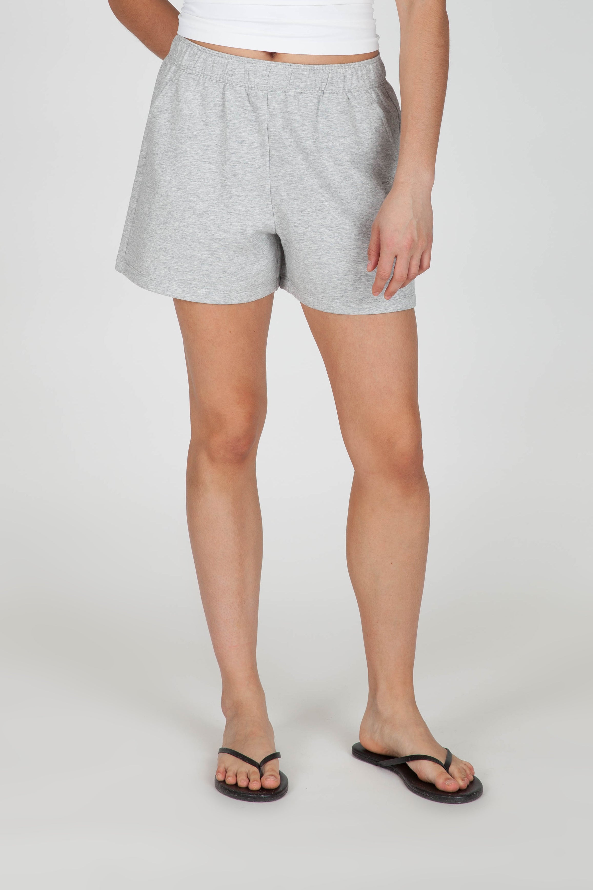 Women Soft-Touch Fleece 4 inch Shorts in Ice blue