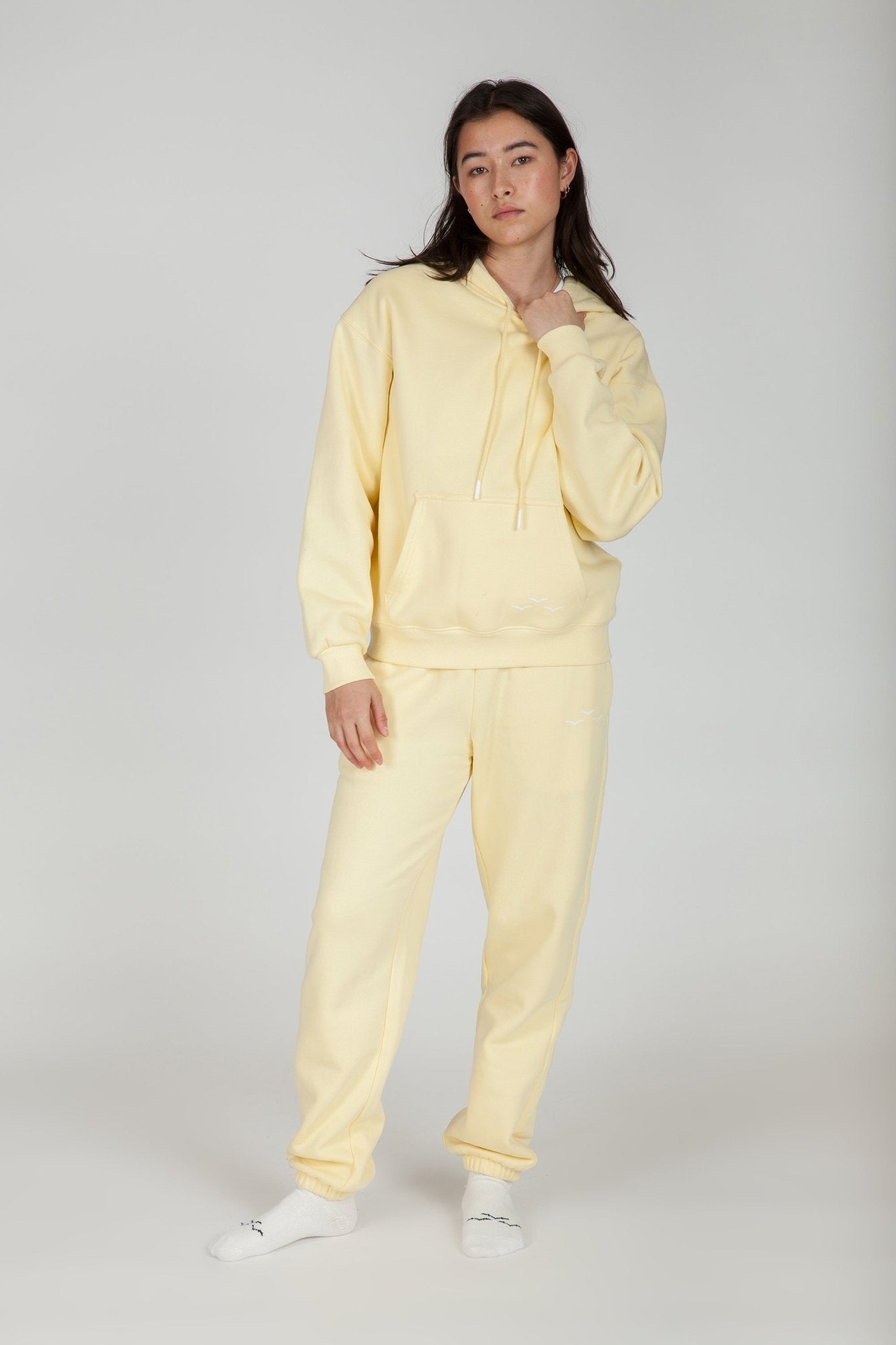 Fleece Oversized Hoodie in Vanilla Yellow - Lazypants