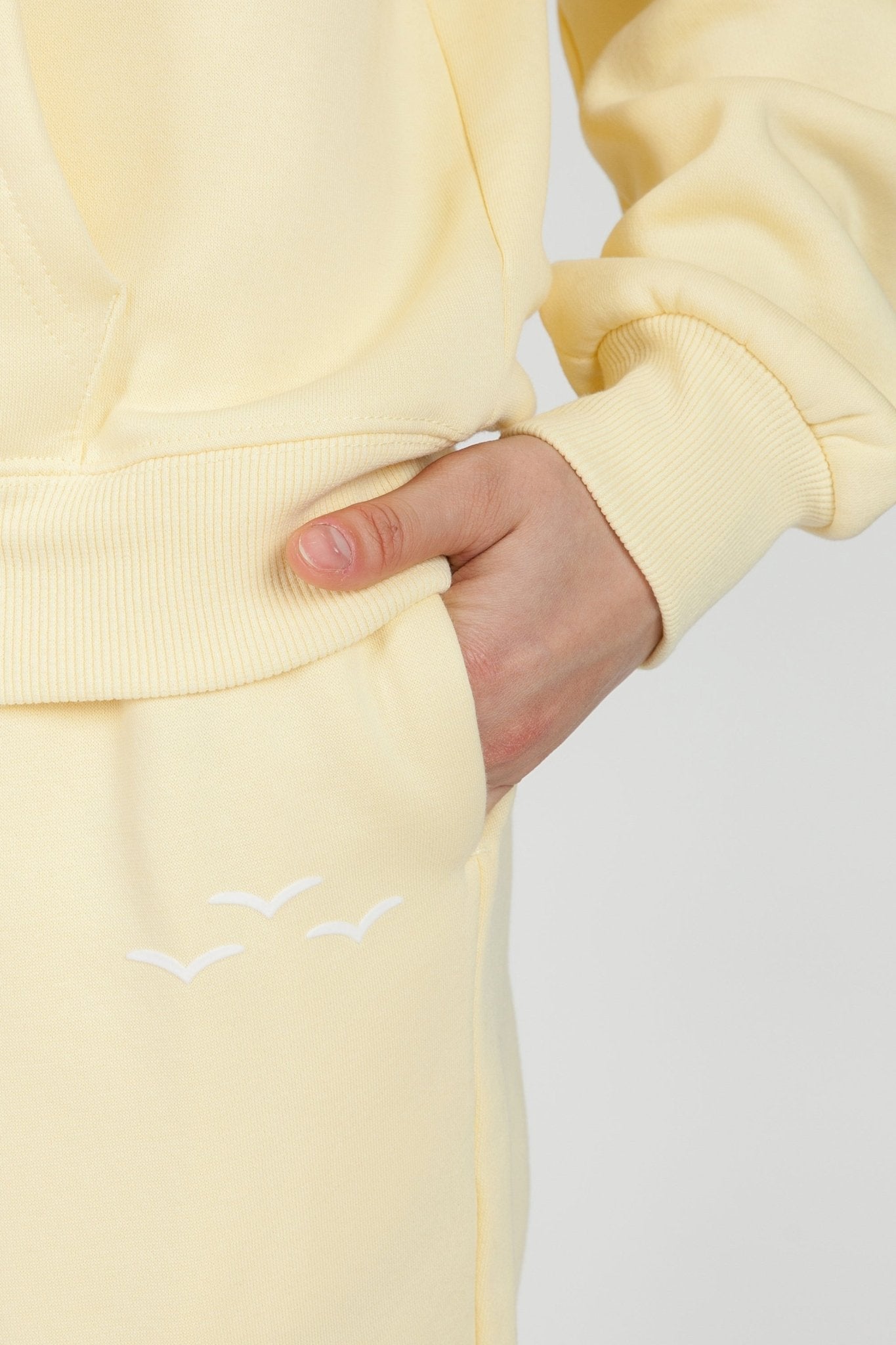 Fleece Oversized Hoodie in Vanilla Yellow - Lazypants