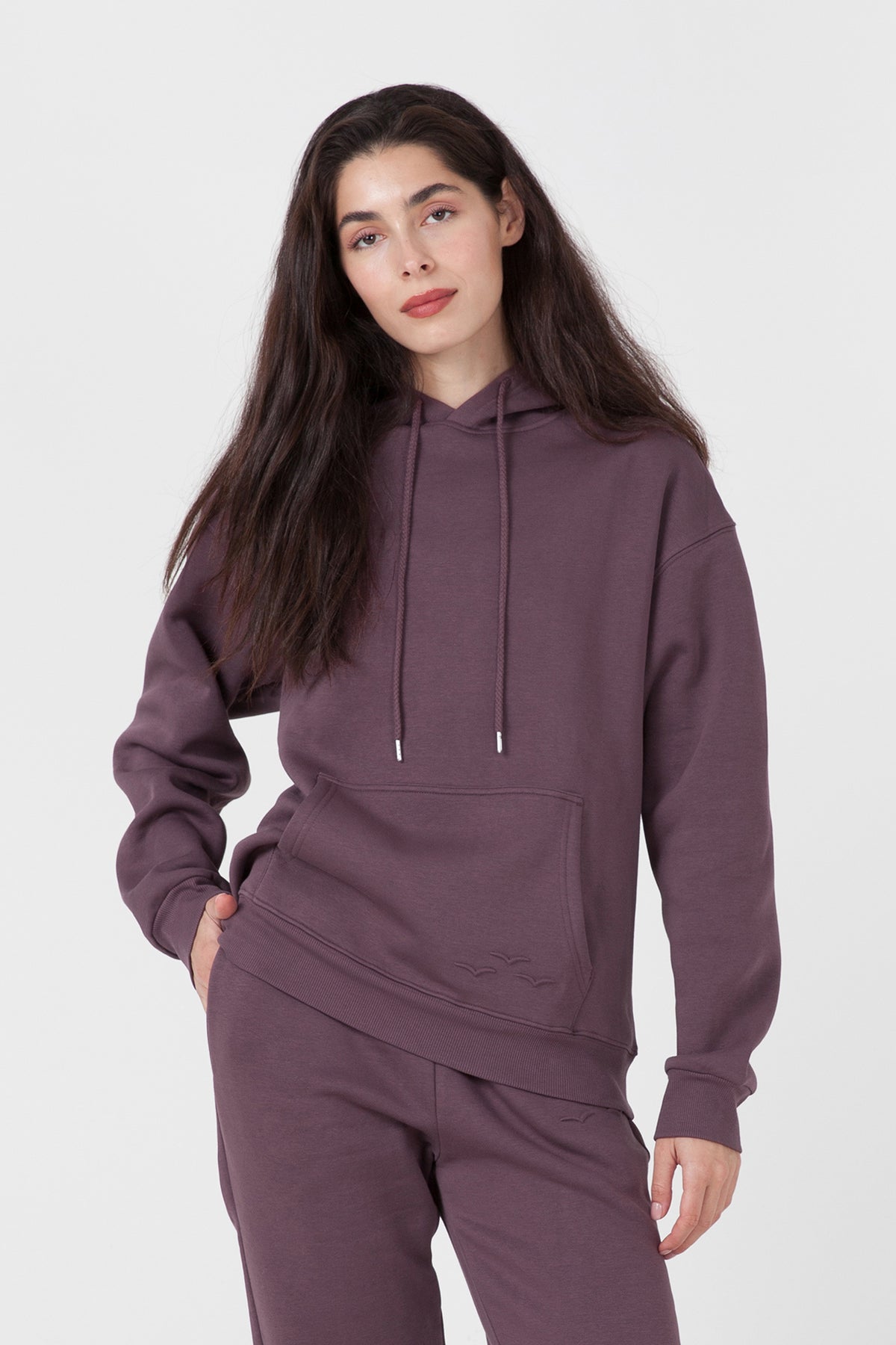 Women's Fleece Oversized Hoodie in Wine - Lazypants