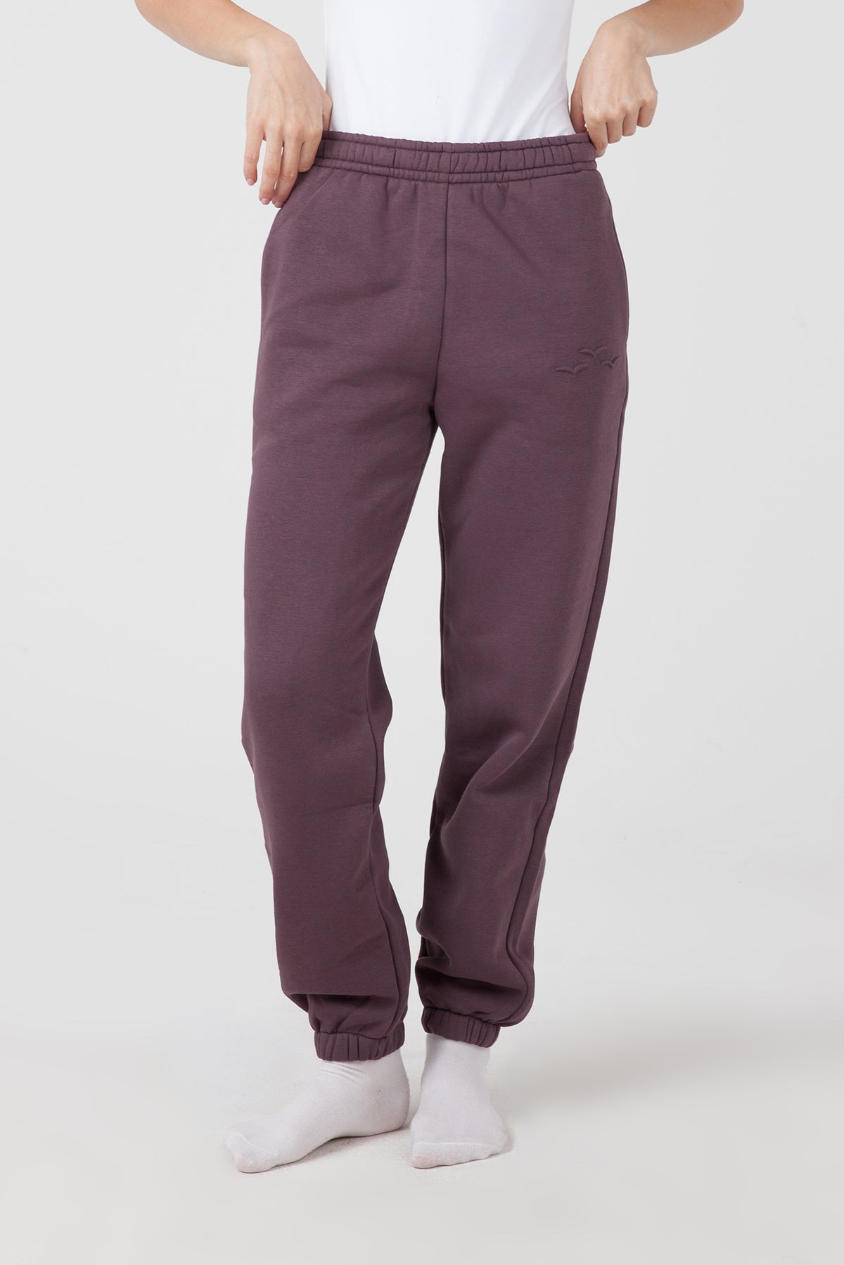 Fleece Regular Fit Sweatpants in Wine - Lazypants