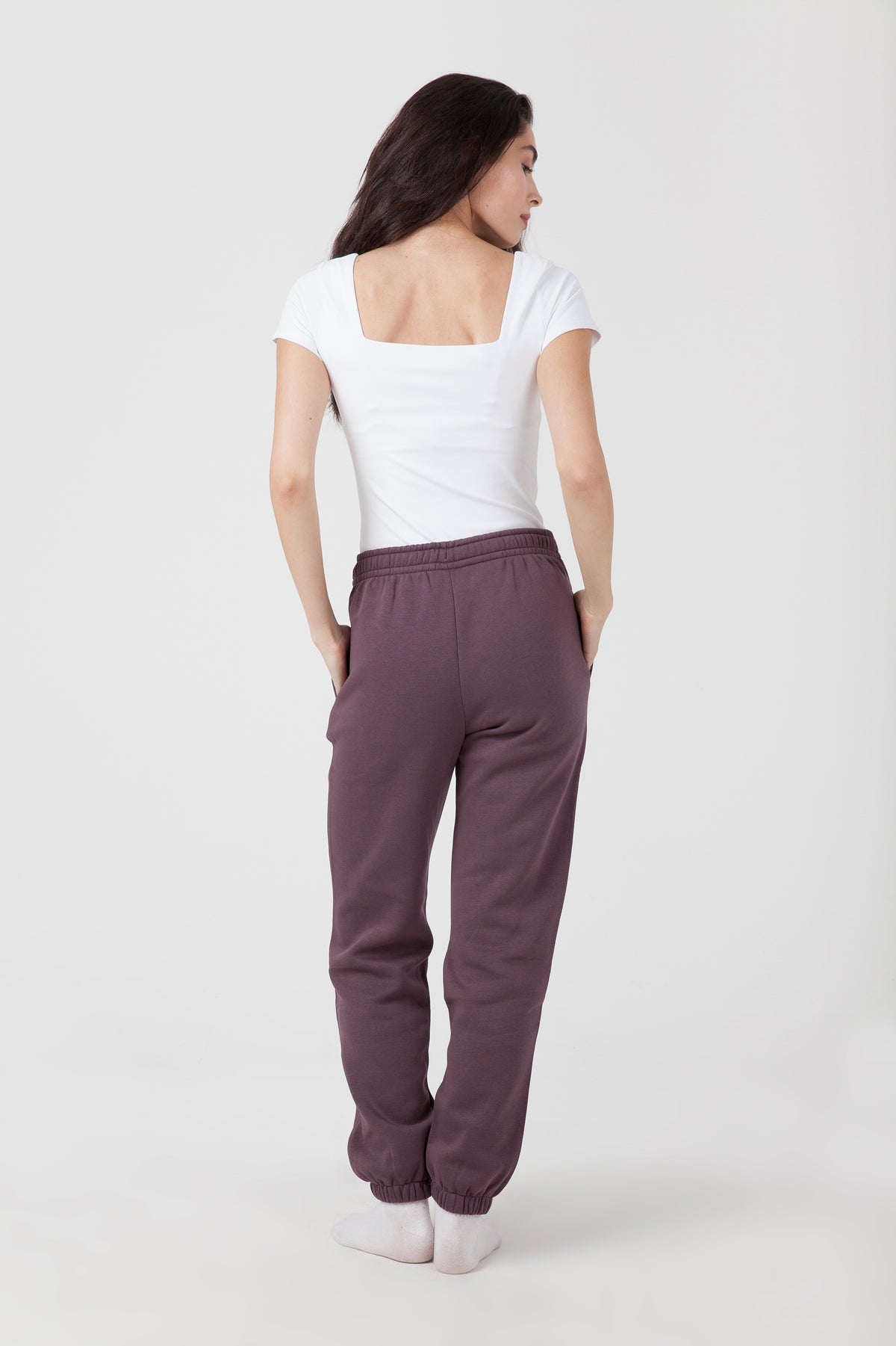 Fleece Regular Fit Sweatpants in Wine - Lazypants