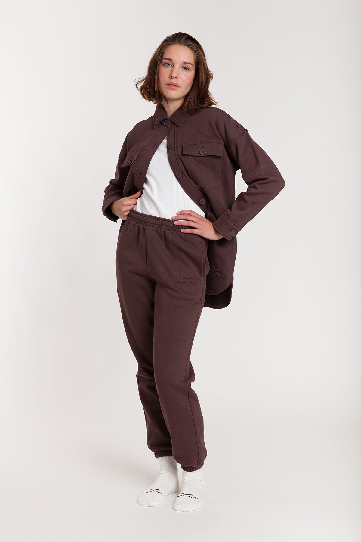 Amber Fleece Shacket in Espresso