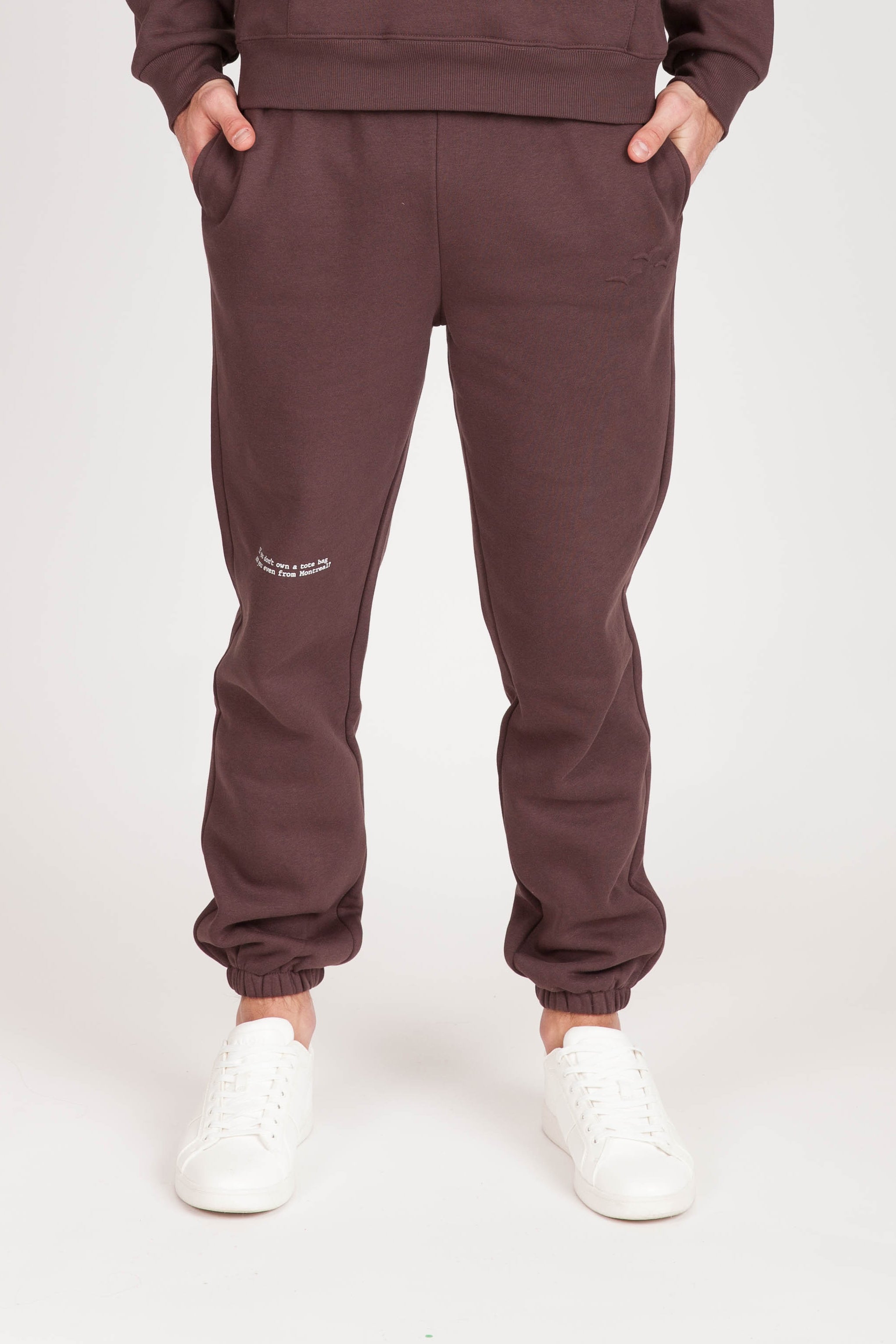 Men's "ARE YOU EVEN FROM MONTREAL" Joggers in Espresso - Lazypants