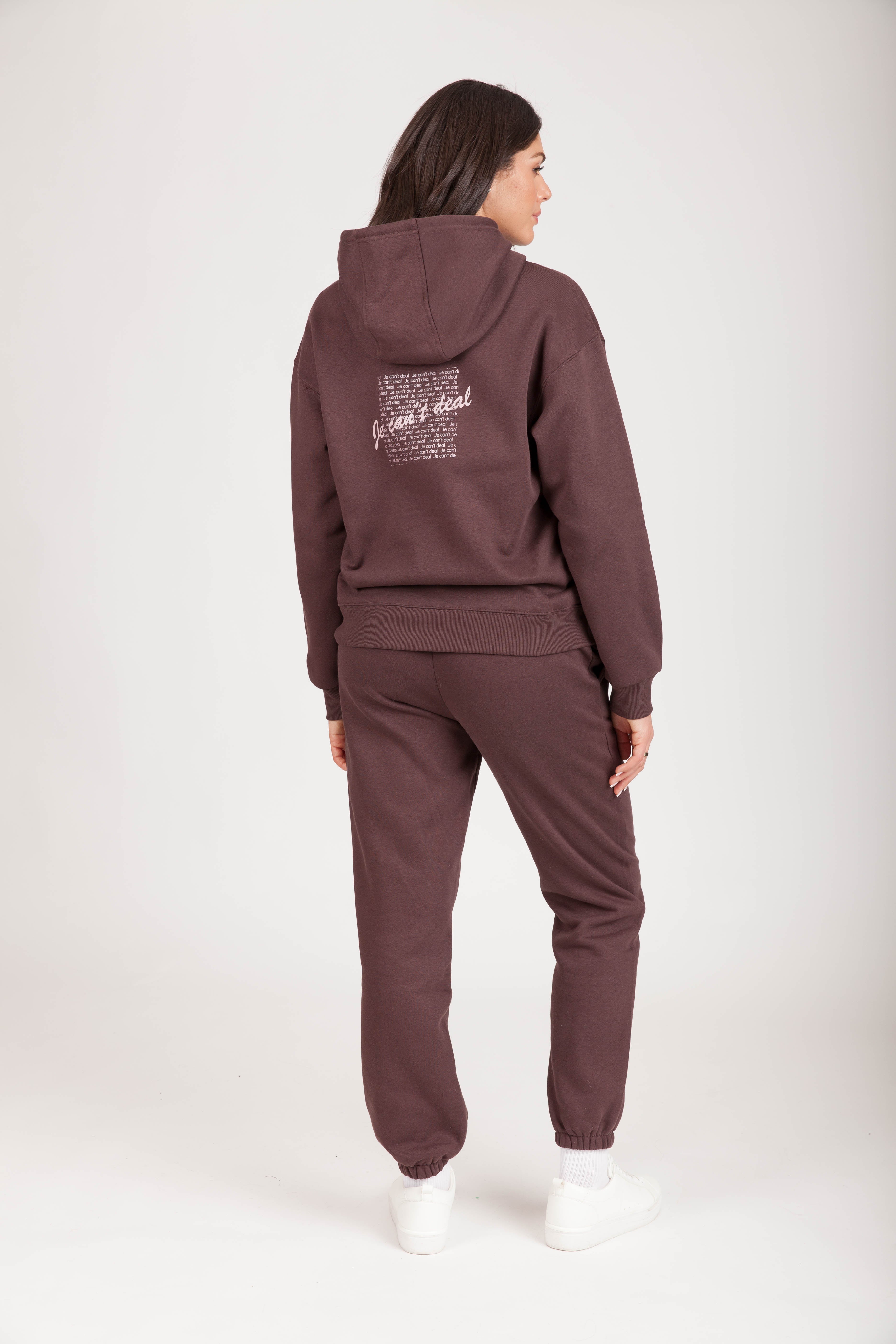 "JE CAN'T DEAL" TRACKSUIT in ESPRESSO - Lazypants