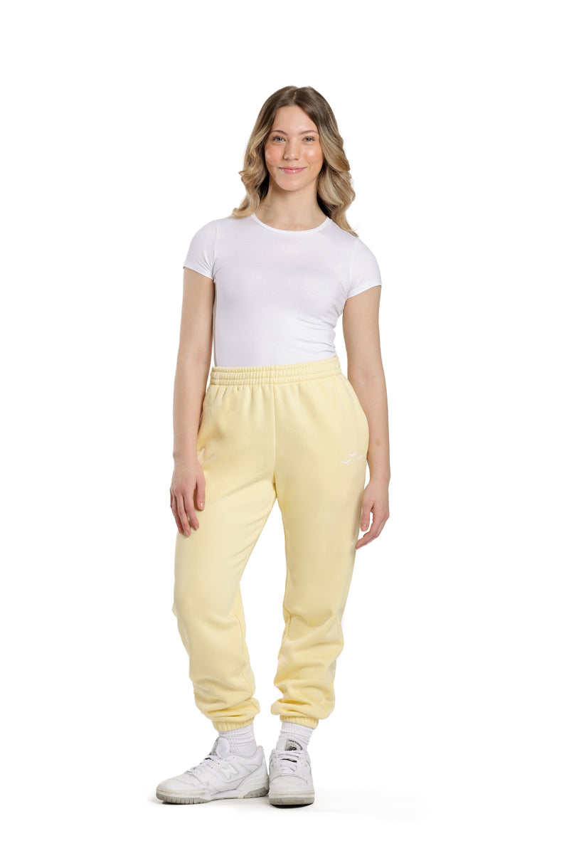 Nova premium fleece relaxed sweatpants in banana yellow