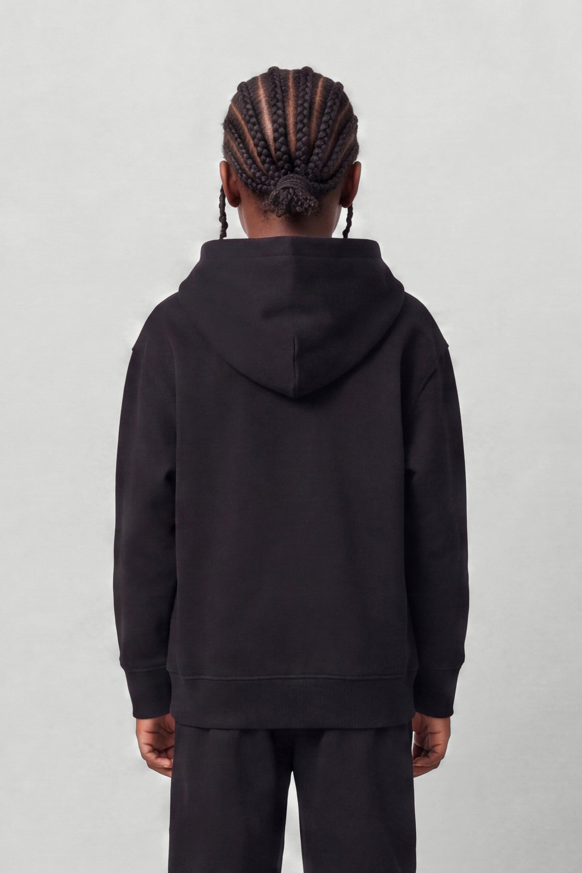 Kids Fleece Relaxed Hoodie in Black