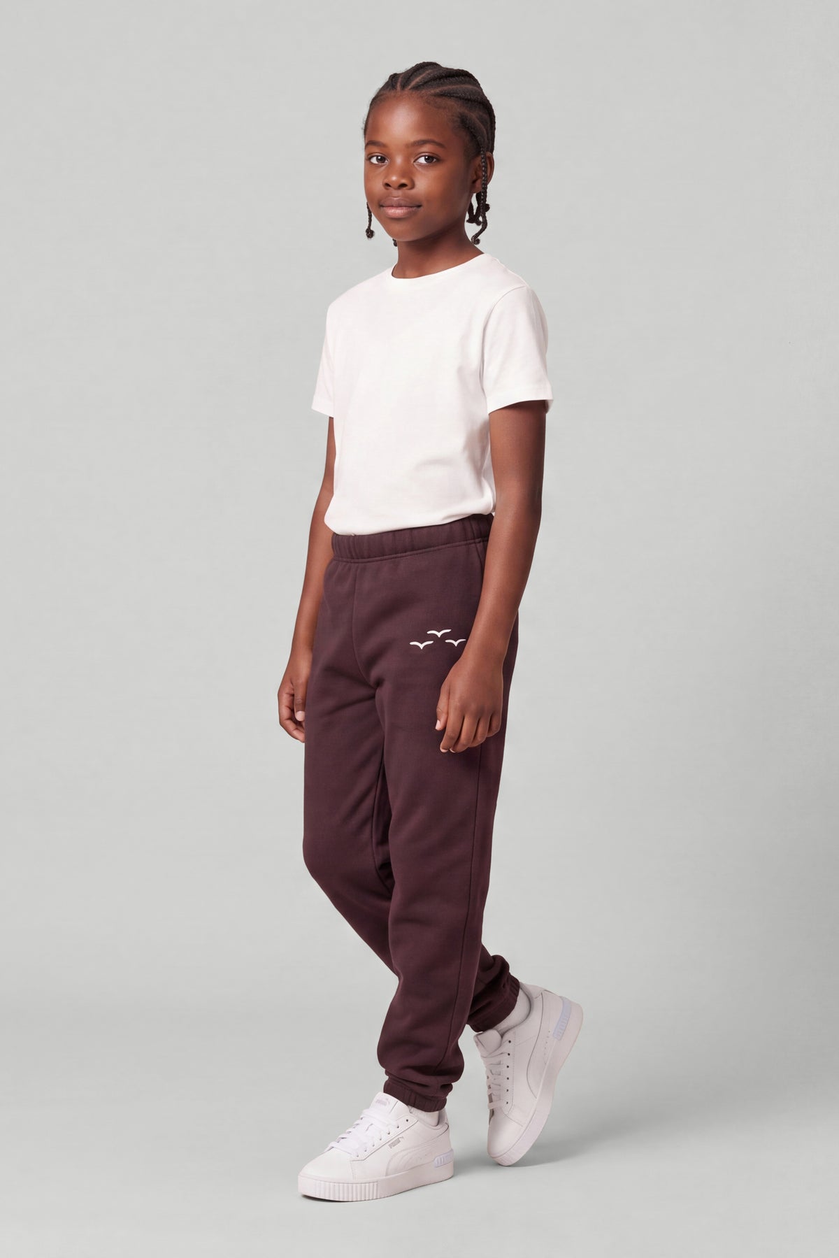 Kids Fleece Regular Fit Sweatpants in Espresso