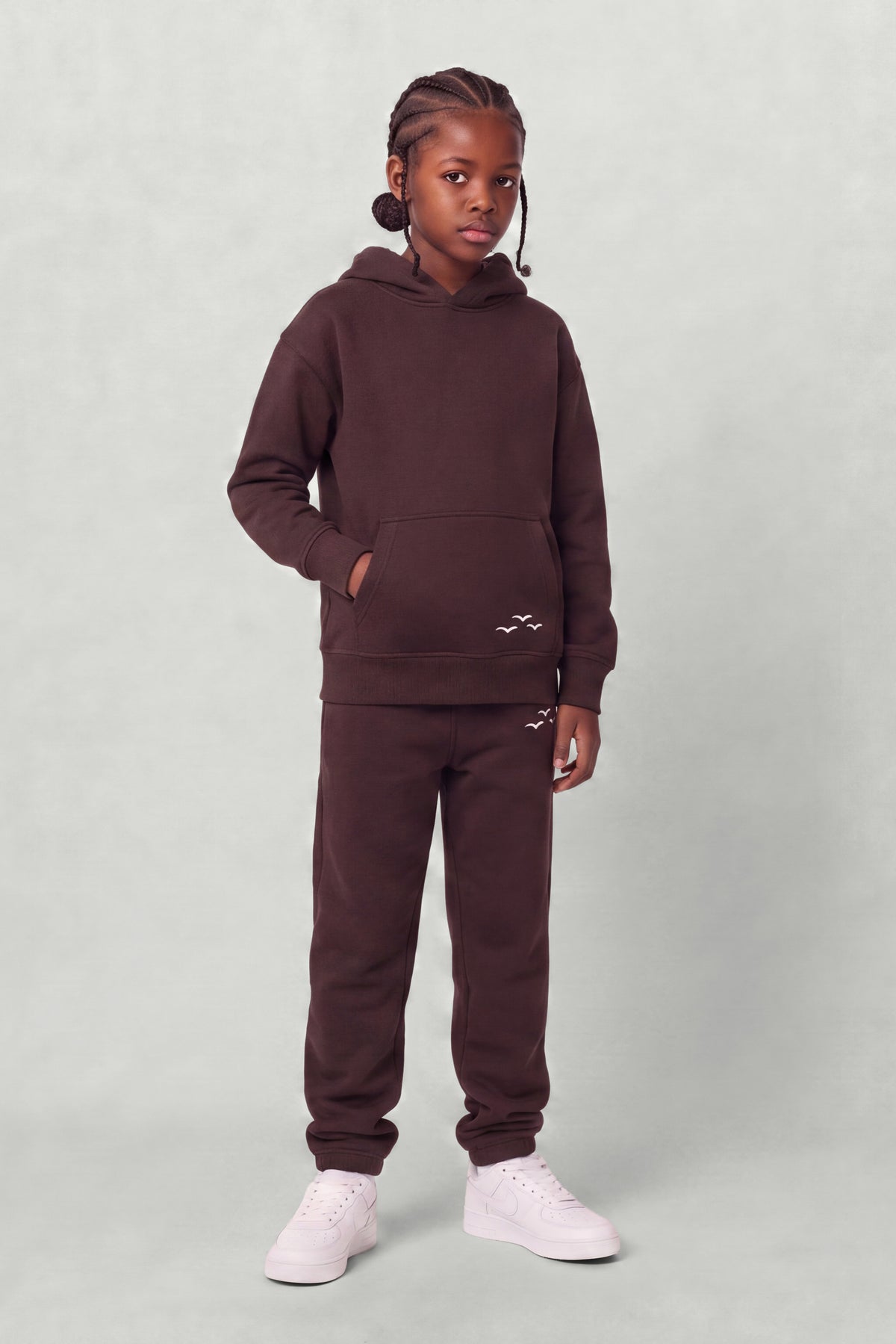 Kids Fleece Regular Fit Set in Espresso