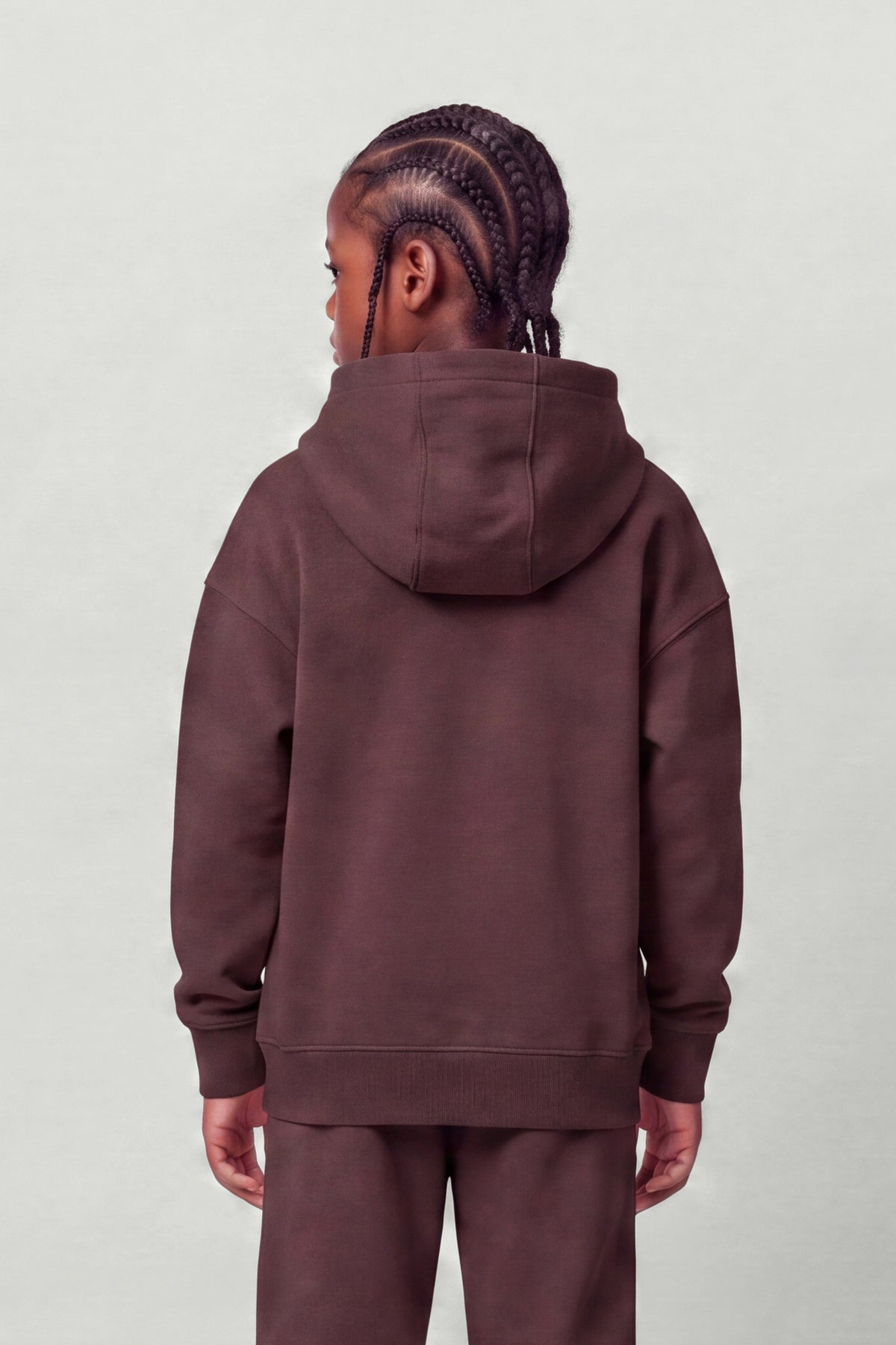 Kids Fleece Relaxed Hoodie in espresso