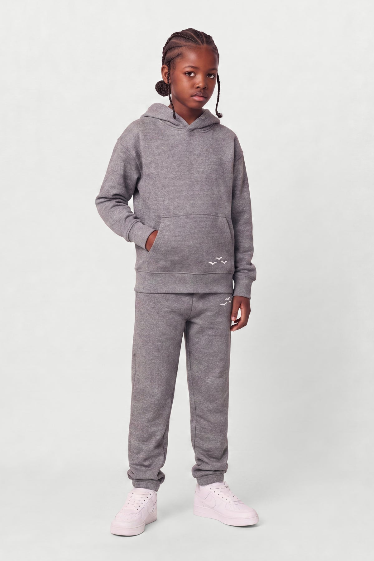 Kids Fleece Regular Fit Set in Granite