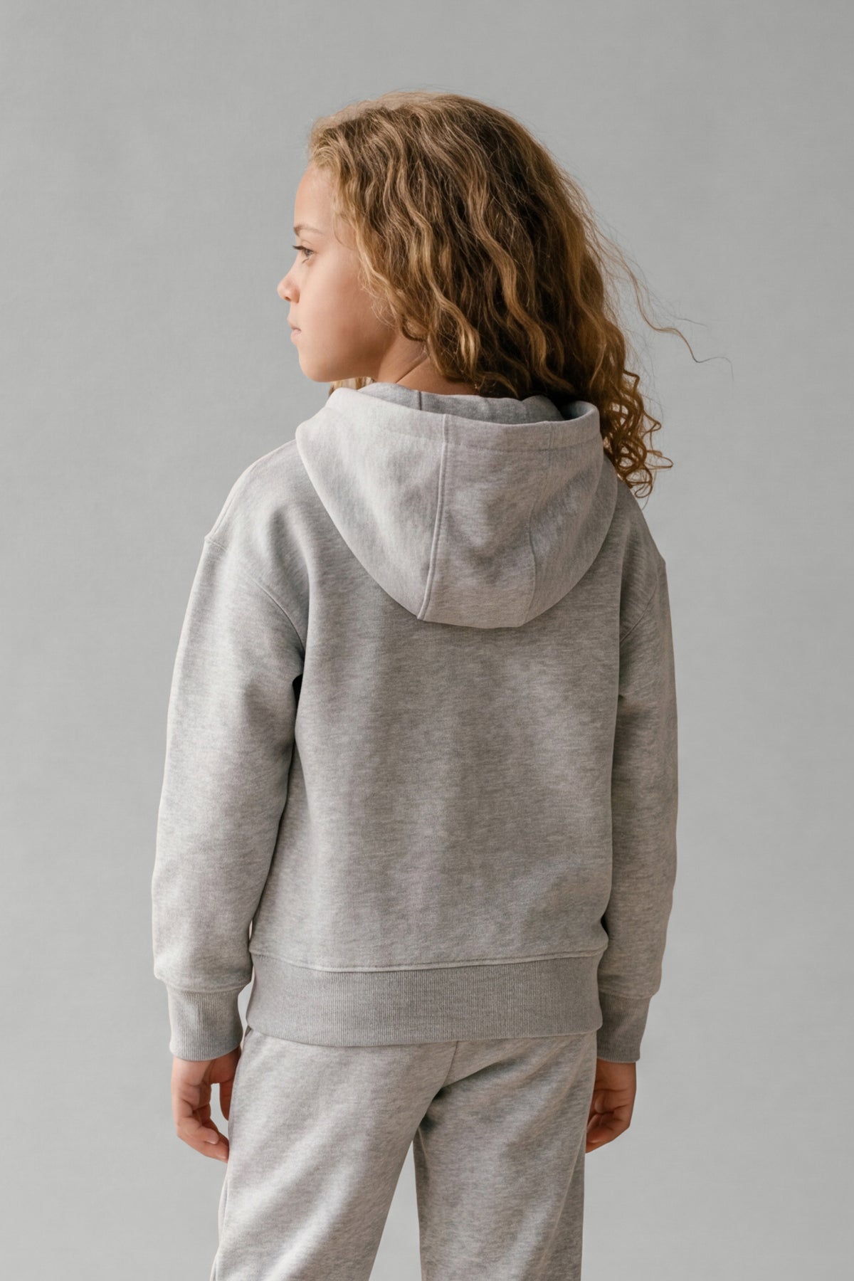 Kids Fleece Relaxed Hoodie in Classic Grey
