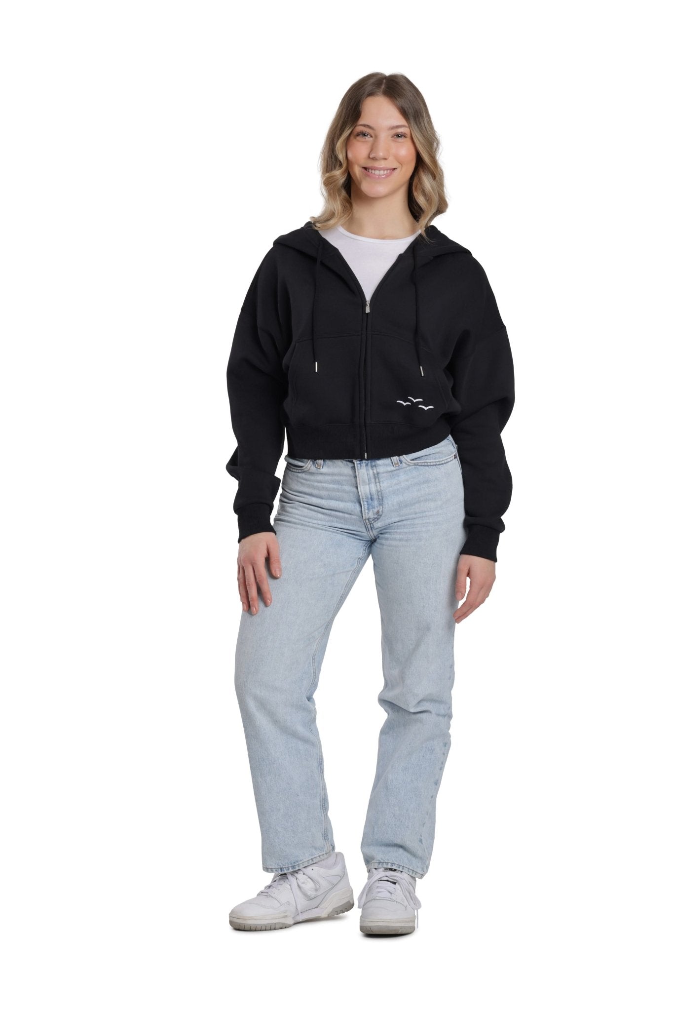 Justine oversized zip hoodie in black - Lazypants