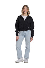 Justine oversized zip hoodie in black