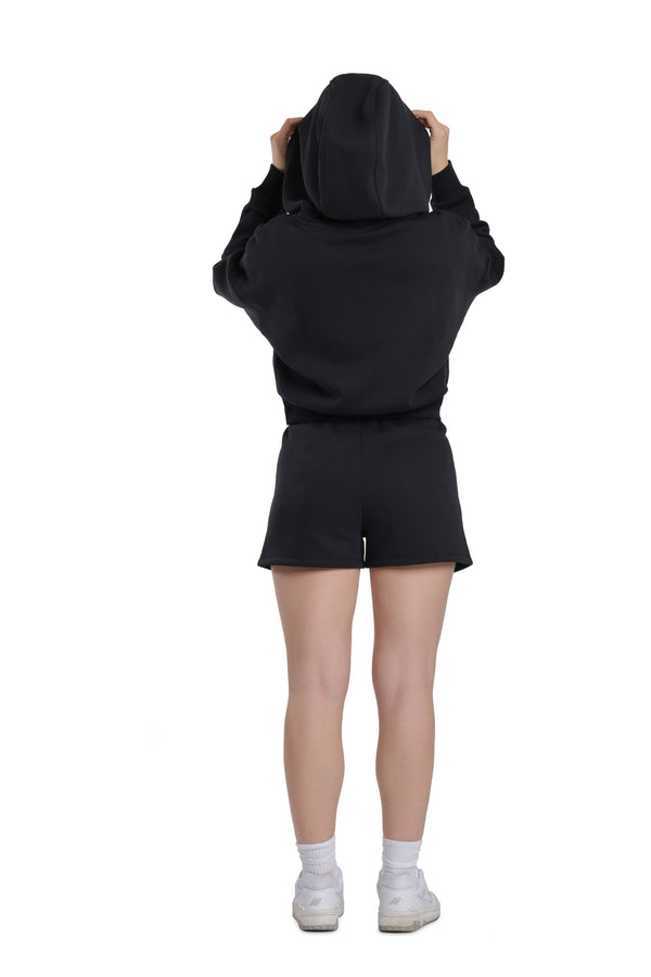 Just Peachy zip up and shorts in black