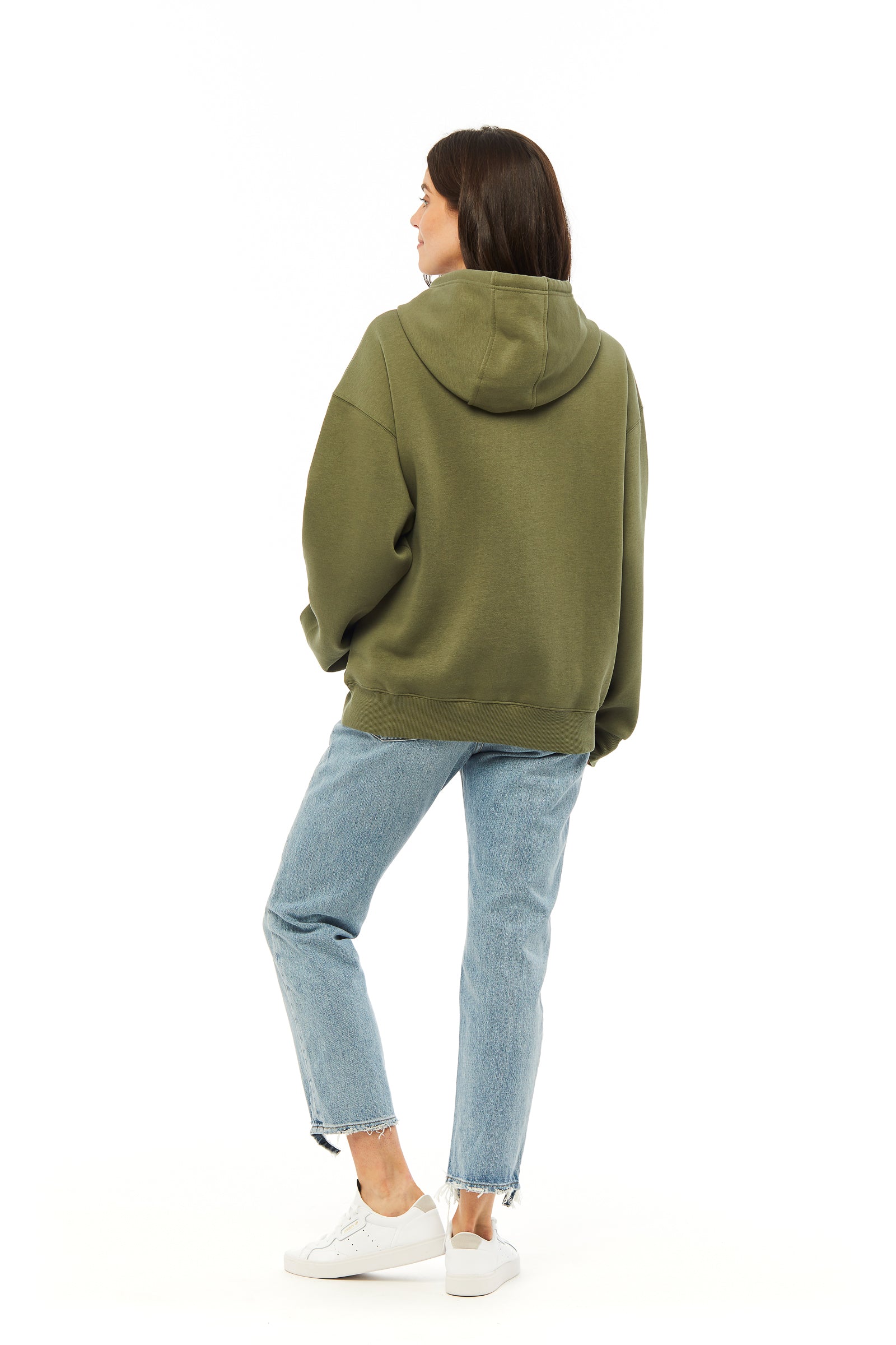 Cheeky relaxed hoodie in olive