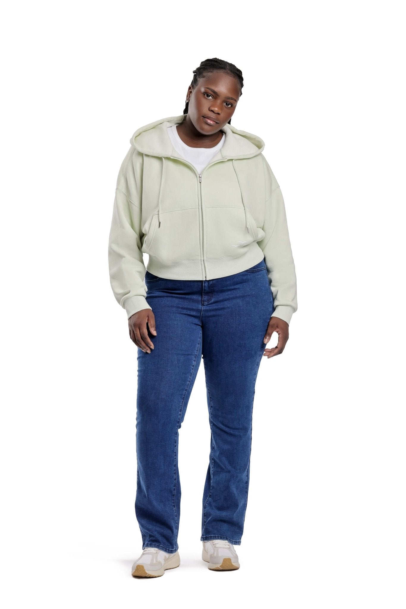 Justine oversized zip hoodie in silver green - Lazypants