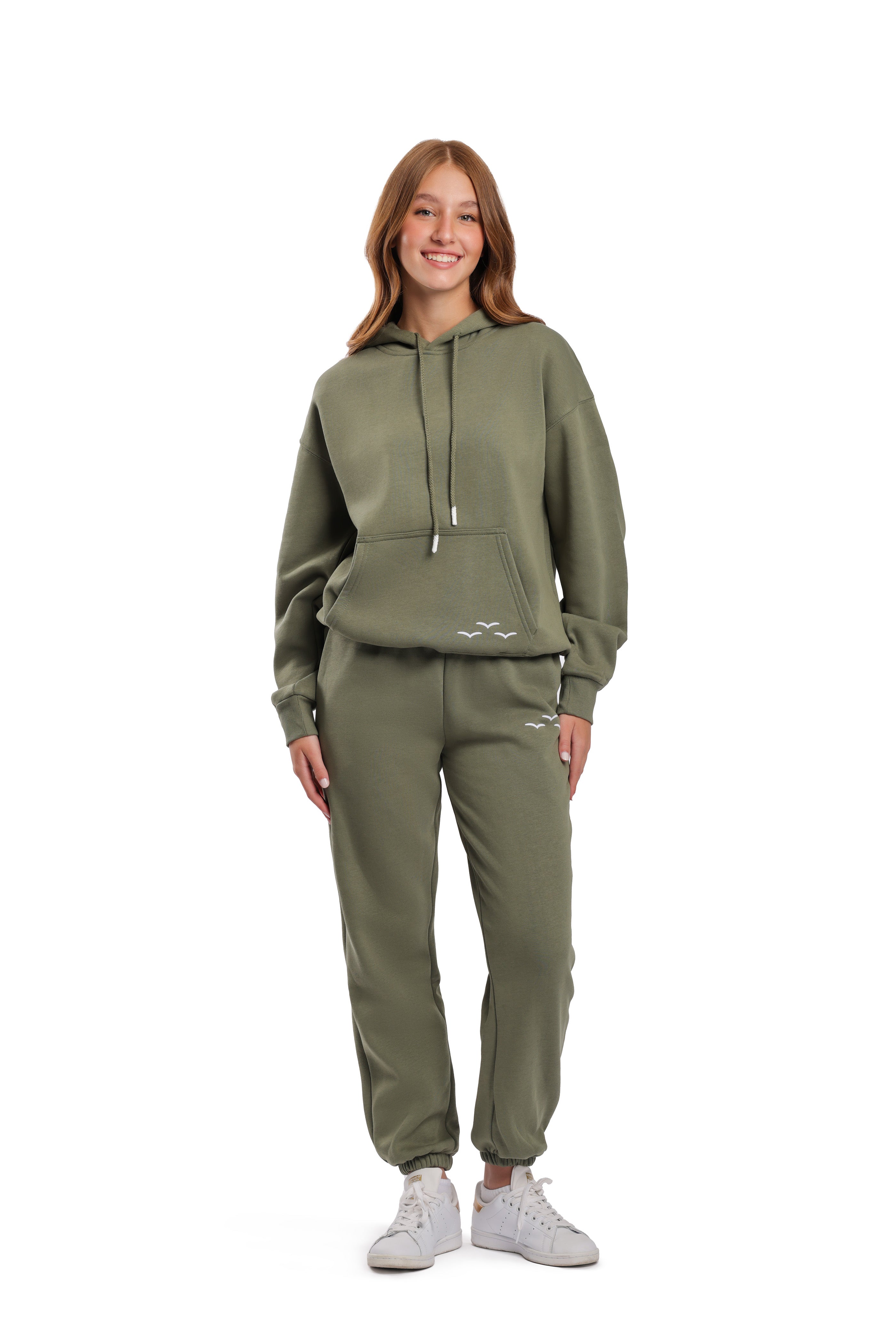 Women’s premium fleece relaxed sweatsuit set in Olive