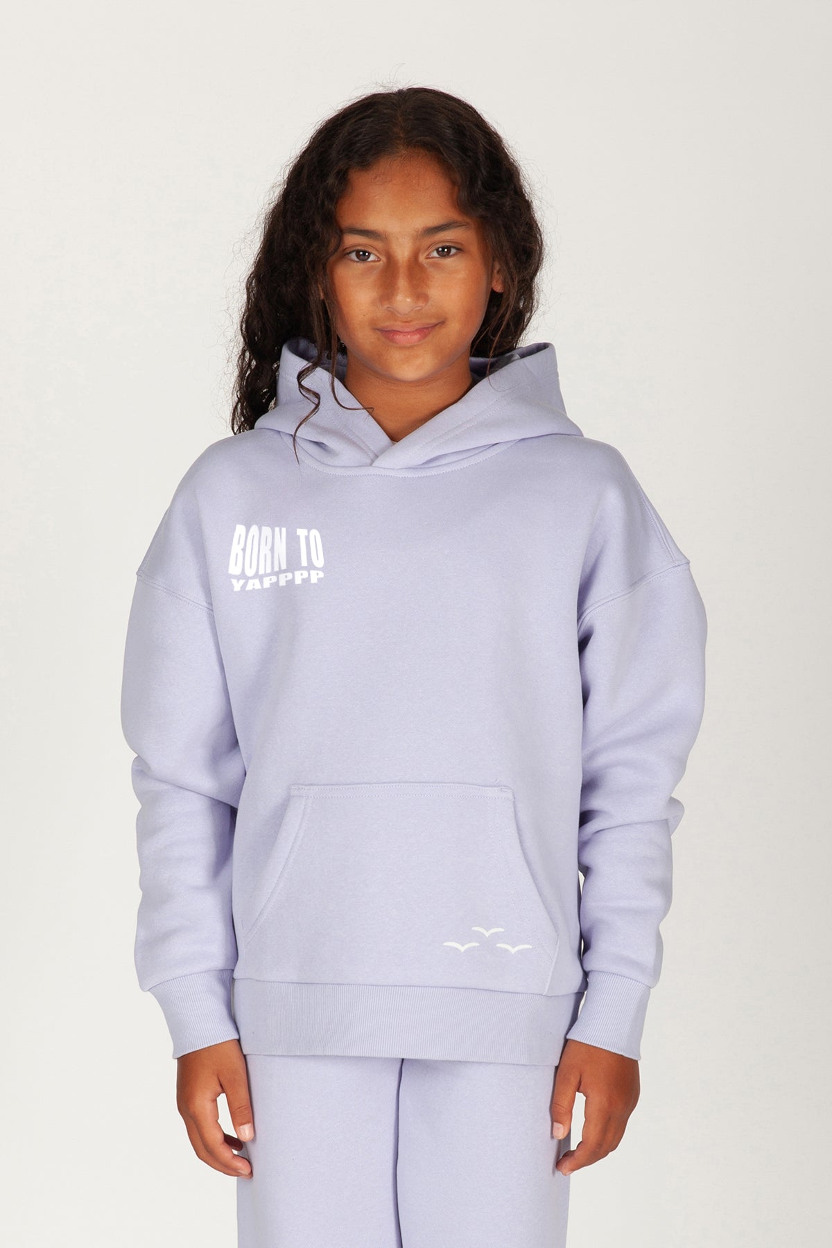 Born to Yap Kids Hoodie in lavender
