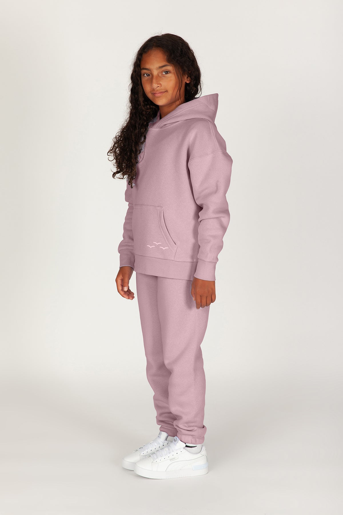 Kids Niki and Cooper fleece set in rose