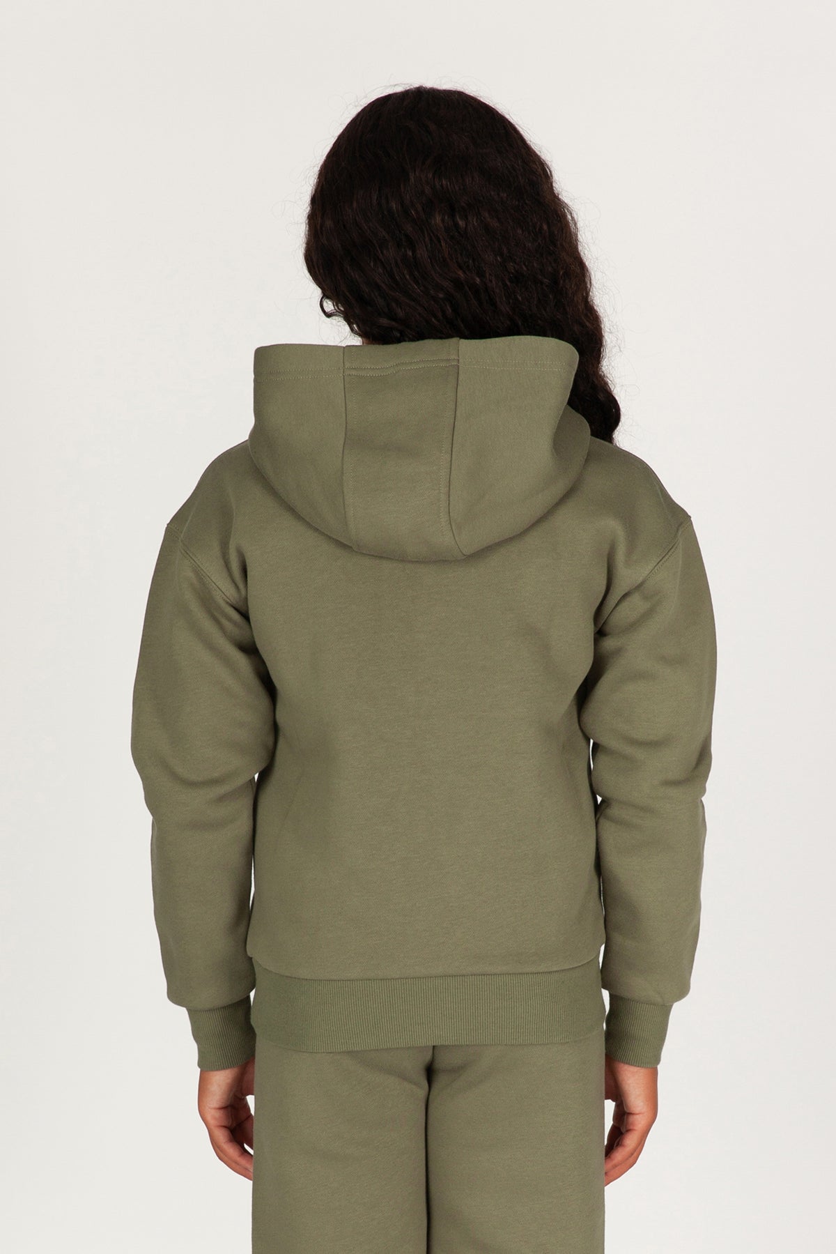 Kids Cooper fleece hoodie in olive