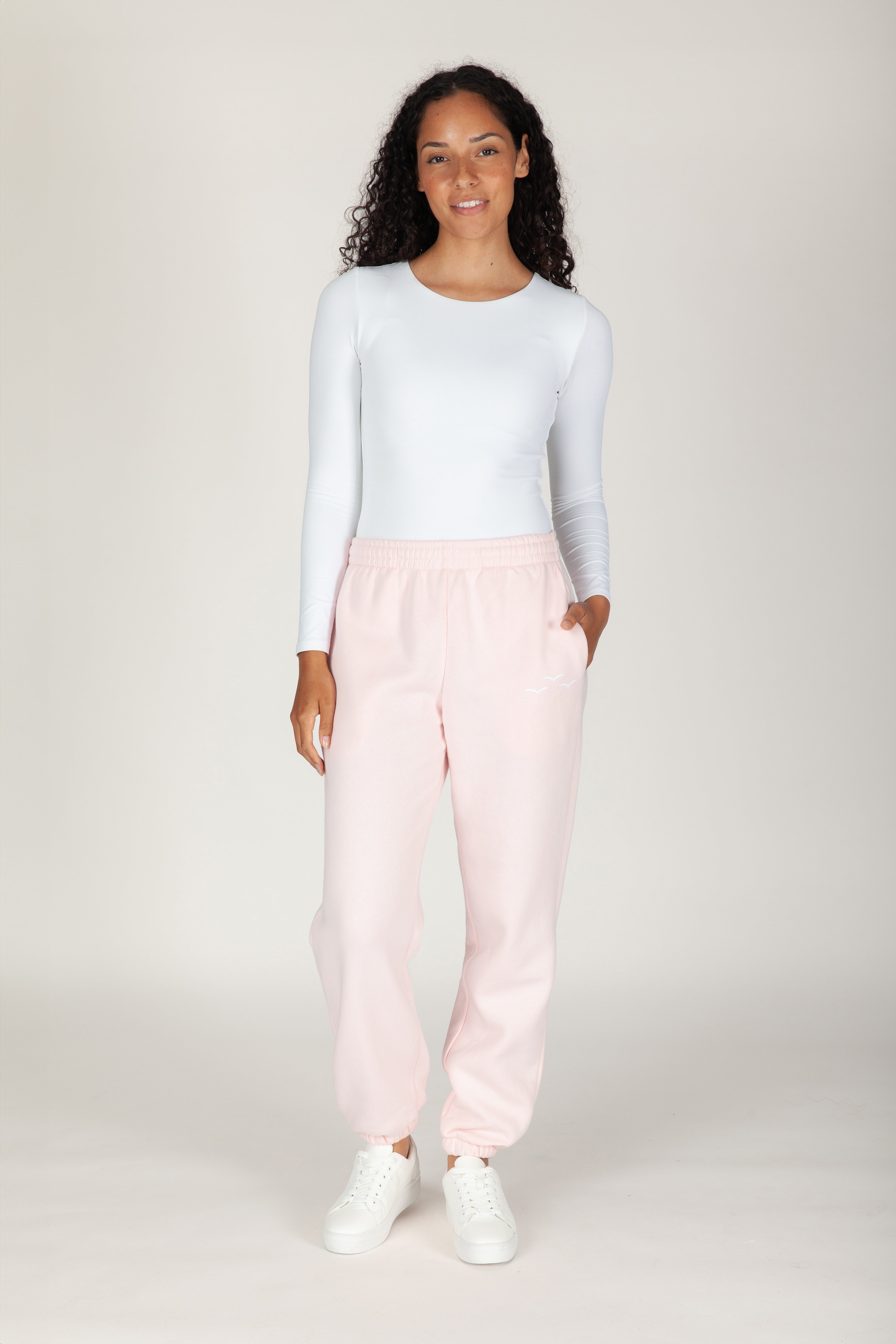 Nova premium fleece relaxed joggers in petal pink