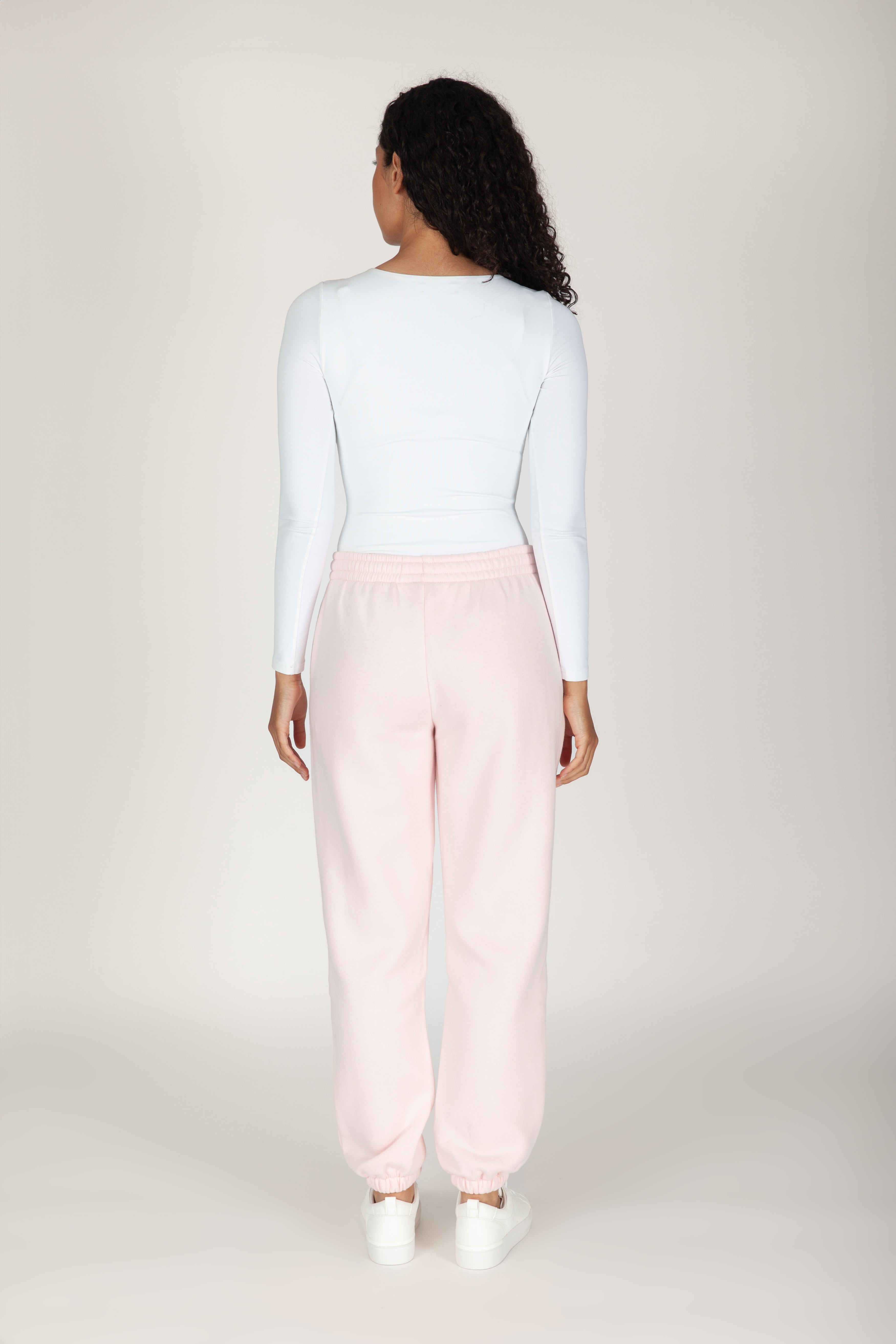 Nova premium fleece relaxed joggers in petal pink