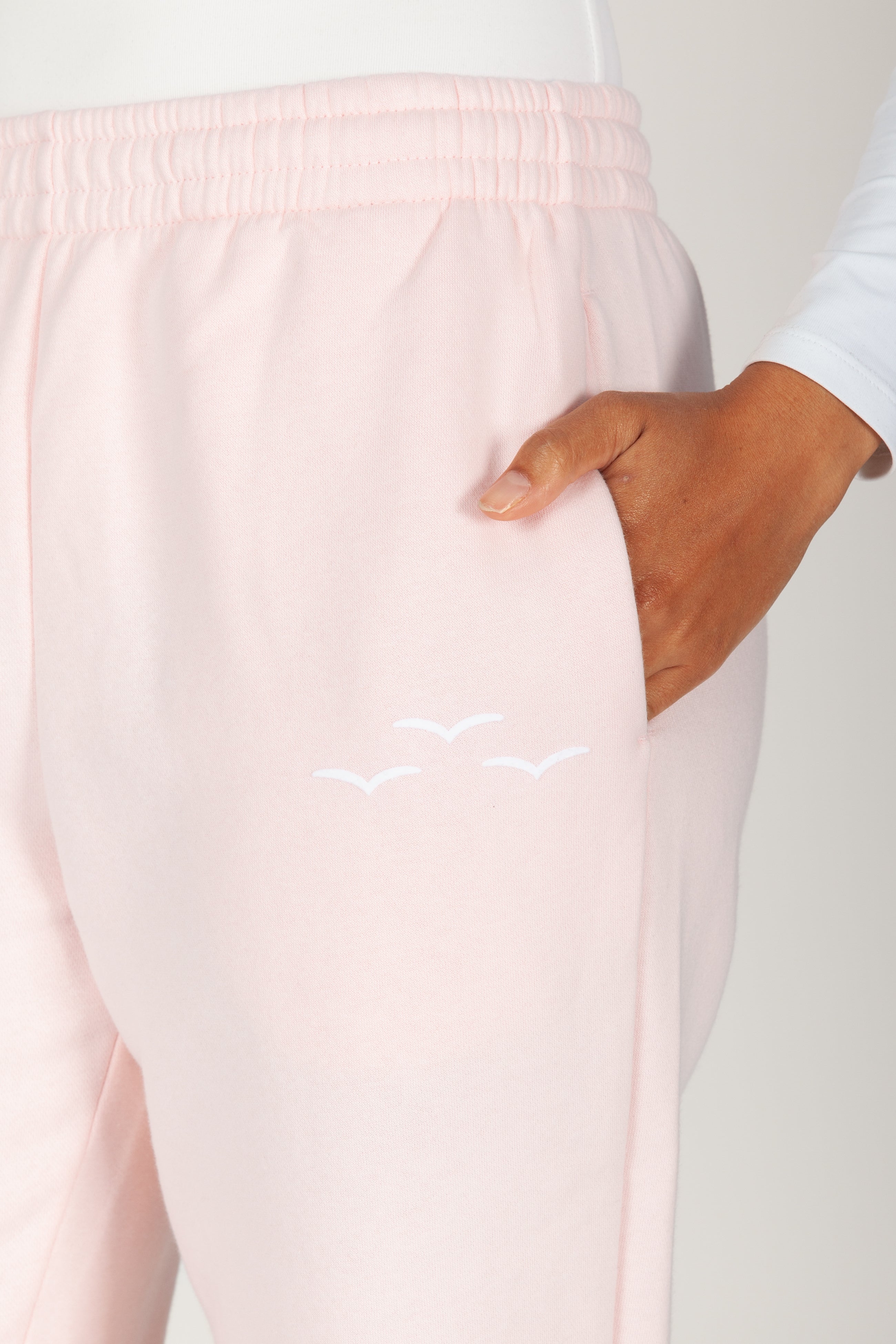 Nova premium fleece relaxed joggers in petal pink