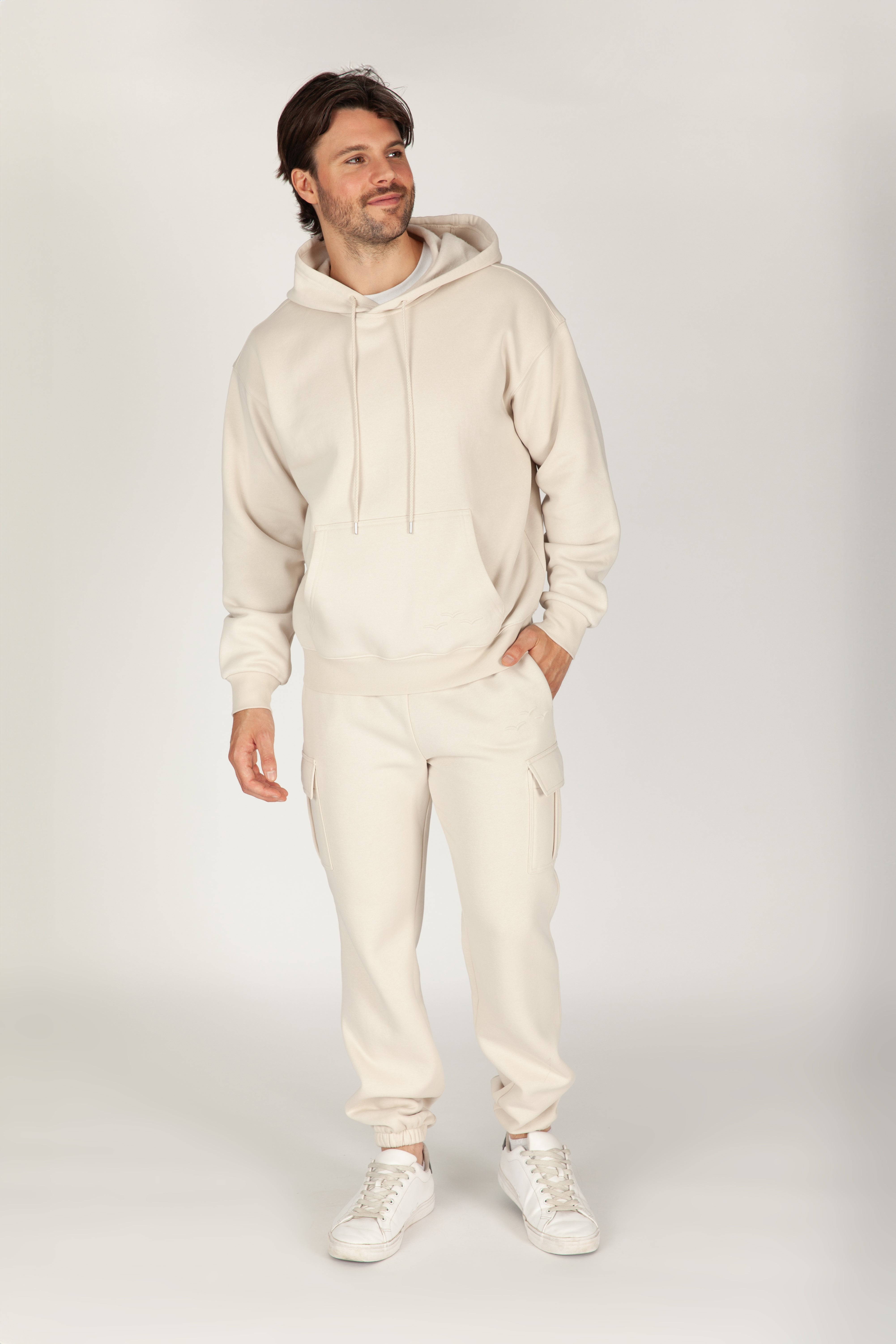 Men's cargo tracksuit in bone