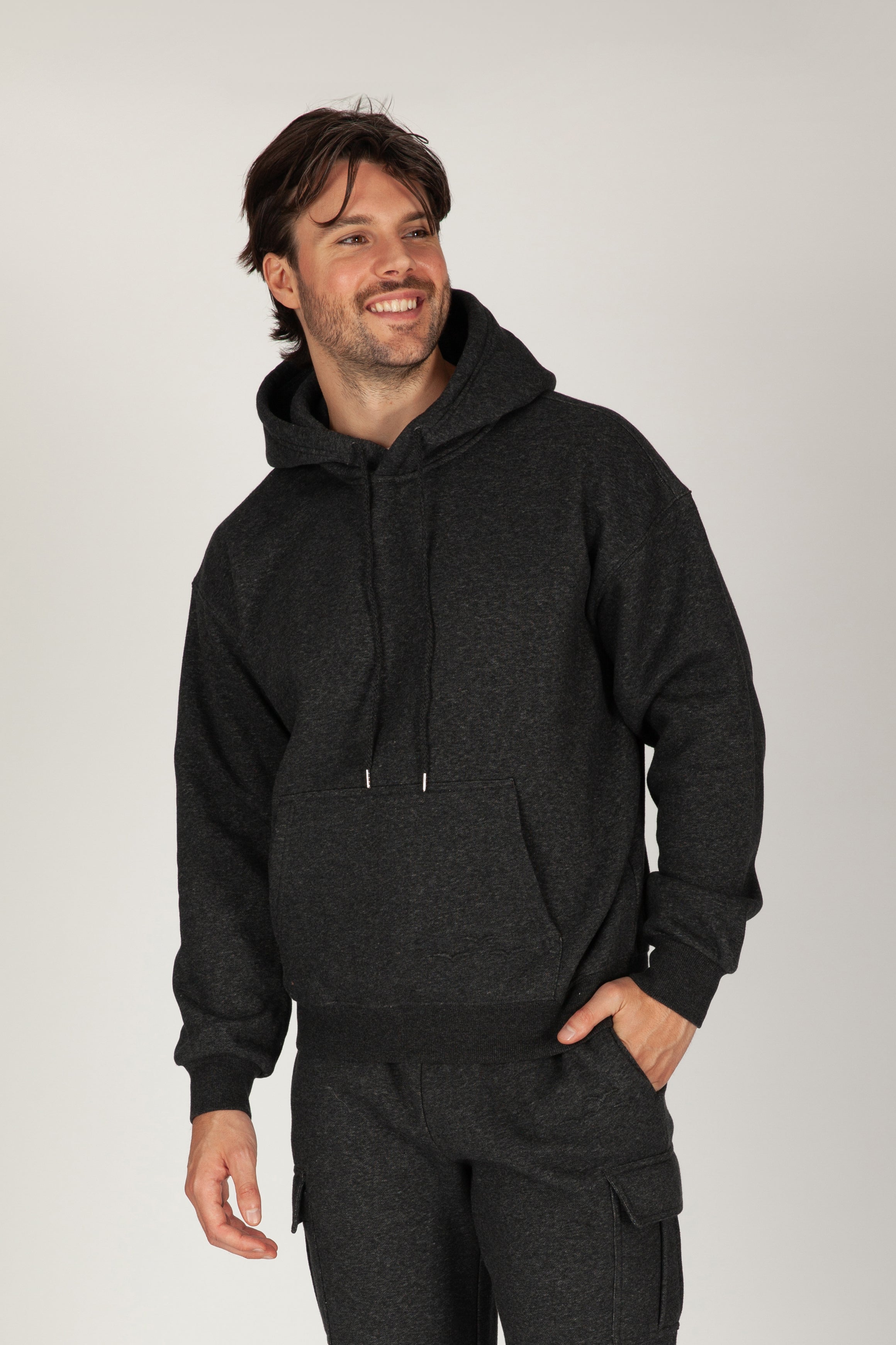 Men's Hoodie in Dark Heather Grey