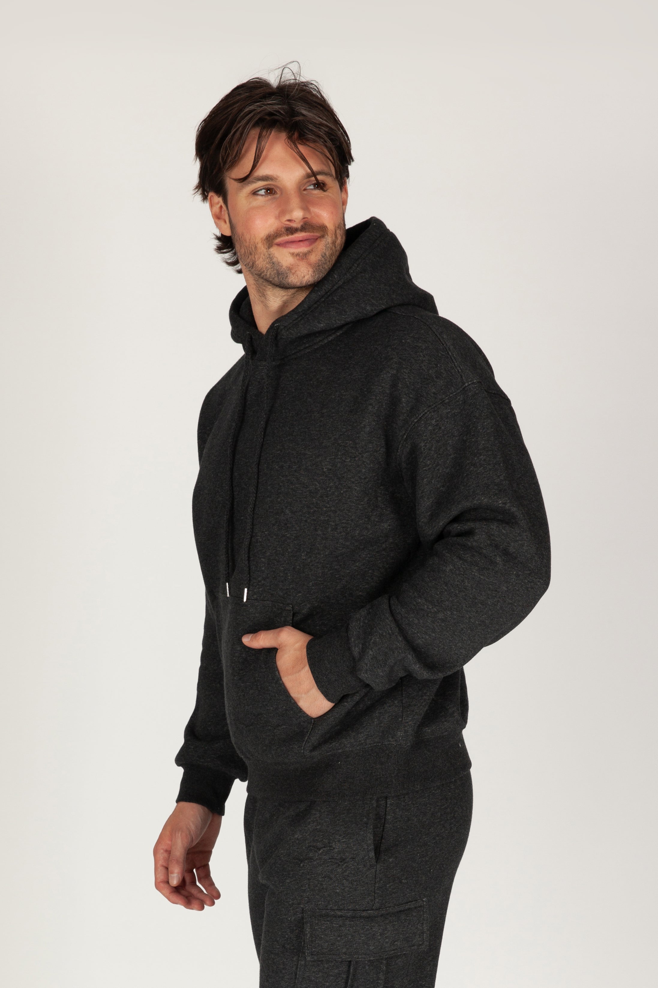 Men's Hoodie in Dark Heather Grey