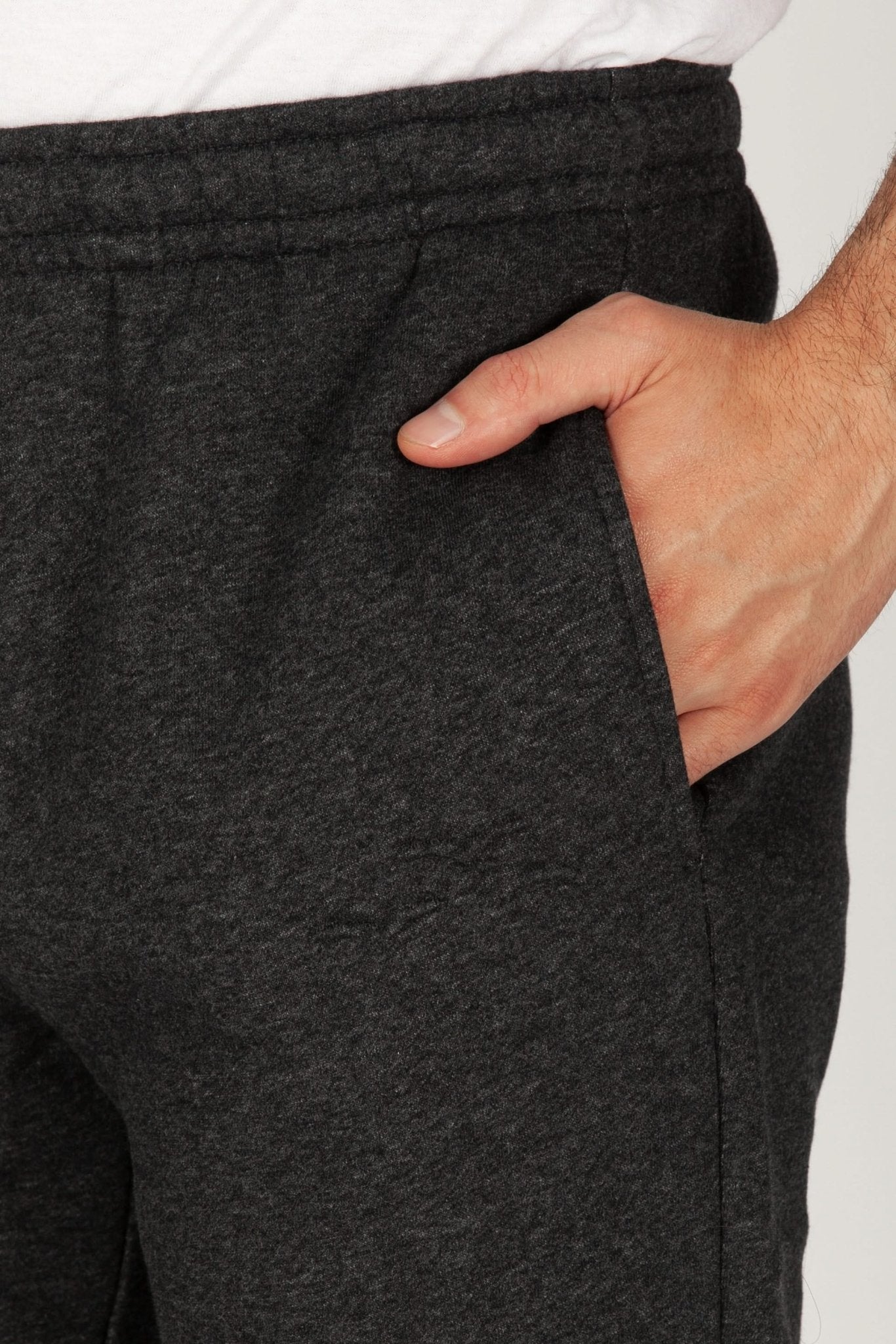 Men's Fleece Regular Fit Sweatpants in dark heather grey - Lazypants