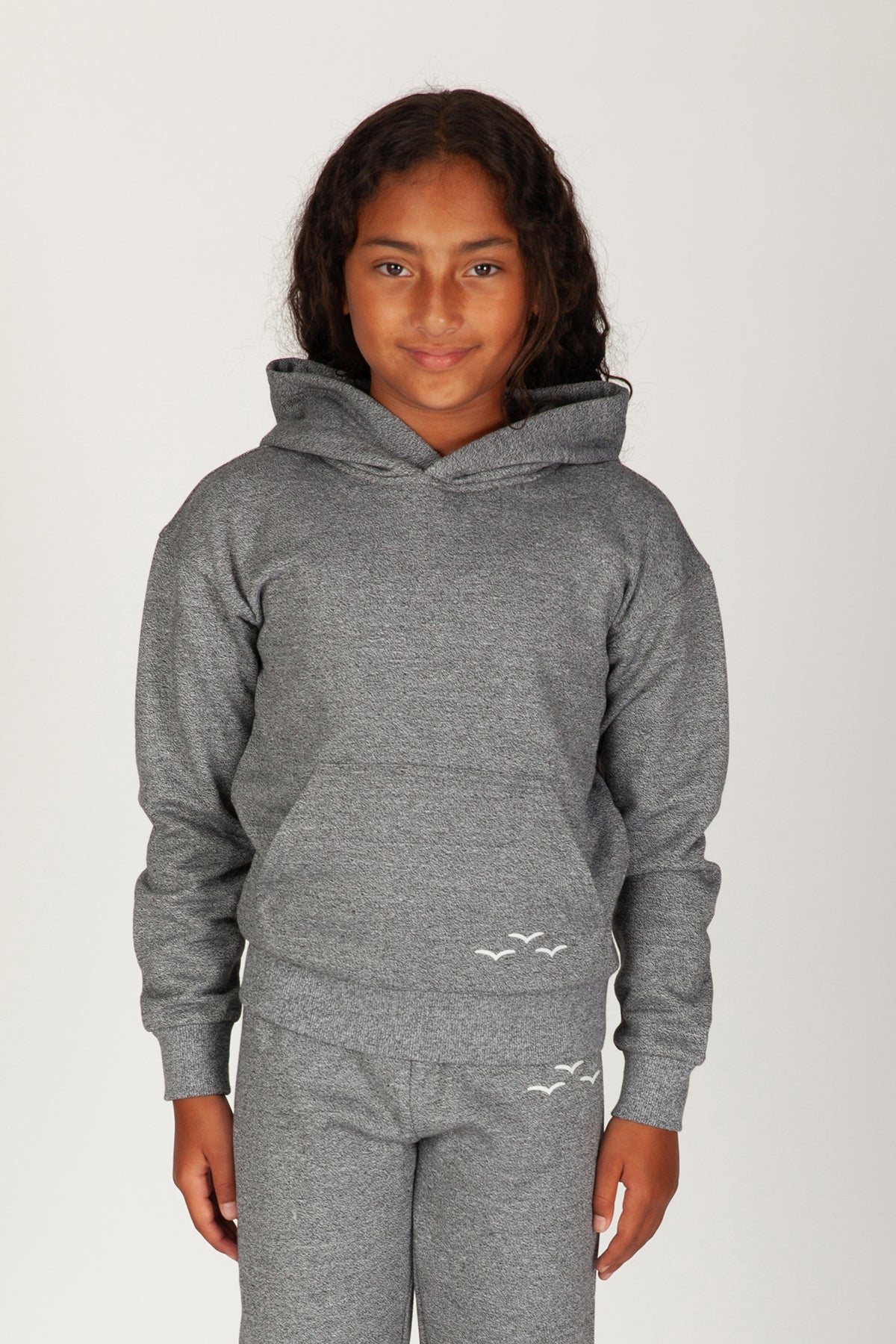 Kids Cooper fleece hoodie in granite