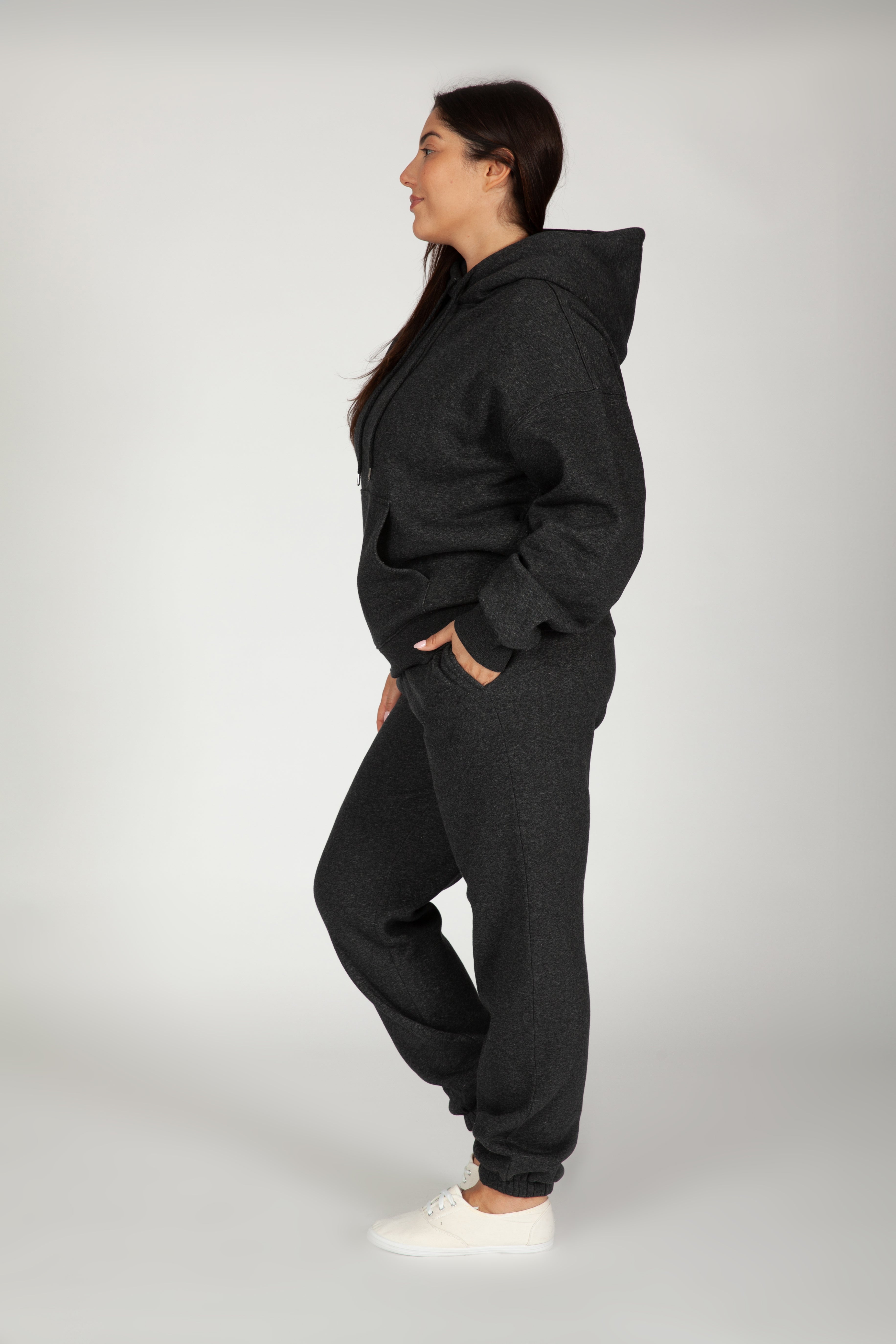 Women's tracksuit in dark heather grey