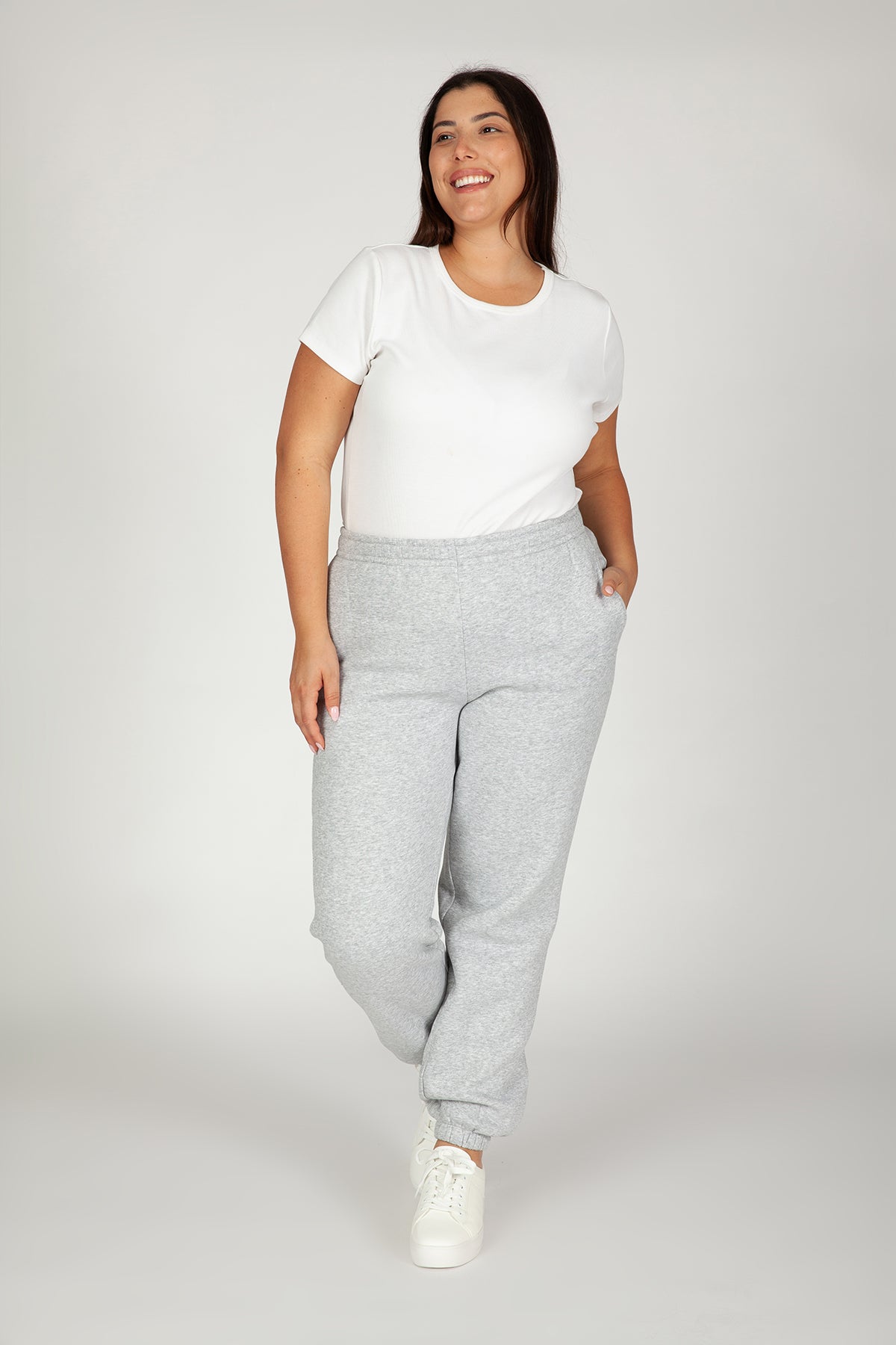 Nova premium fleece relaxed joggers in Classic Grey