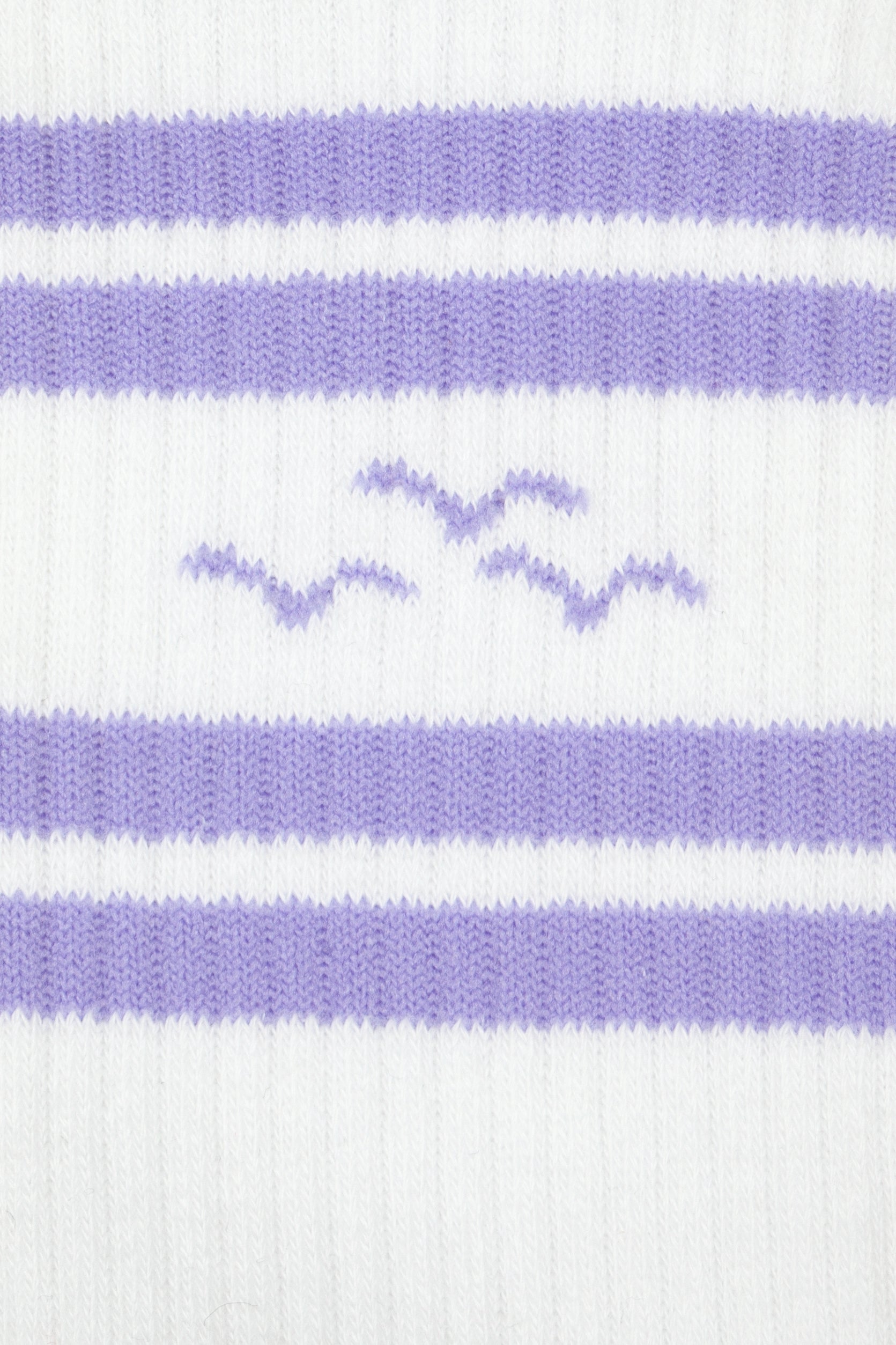 Lazy rib crew sock with jacquard lavender stripes