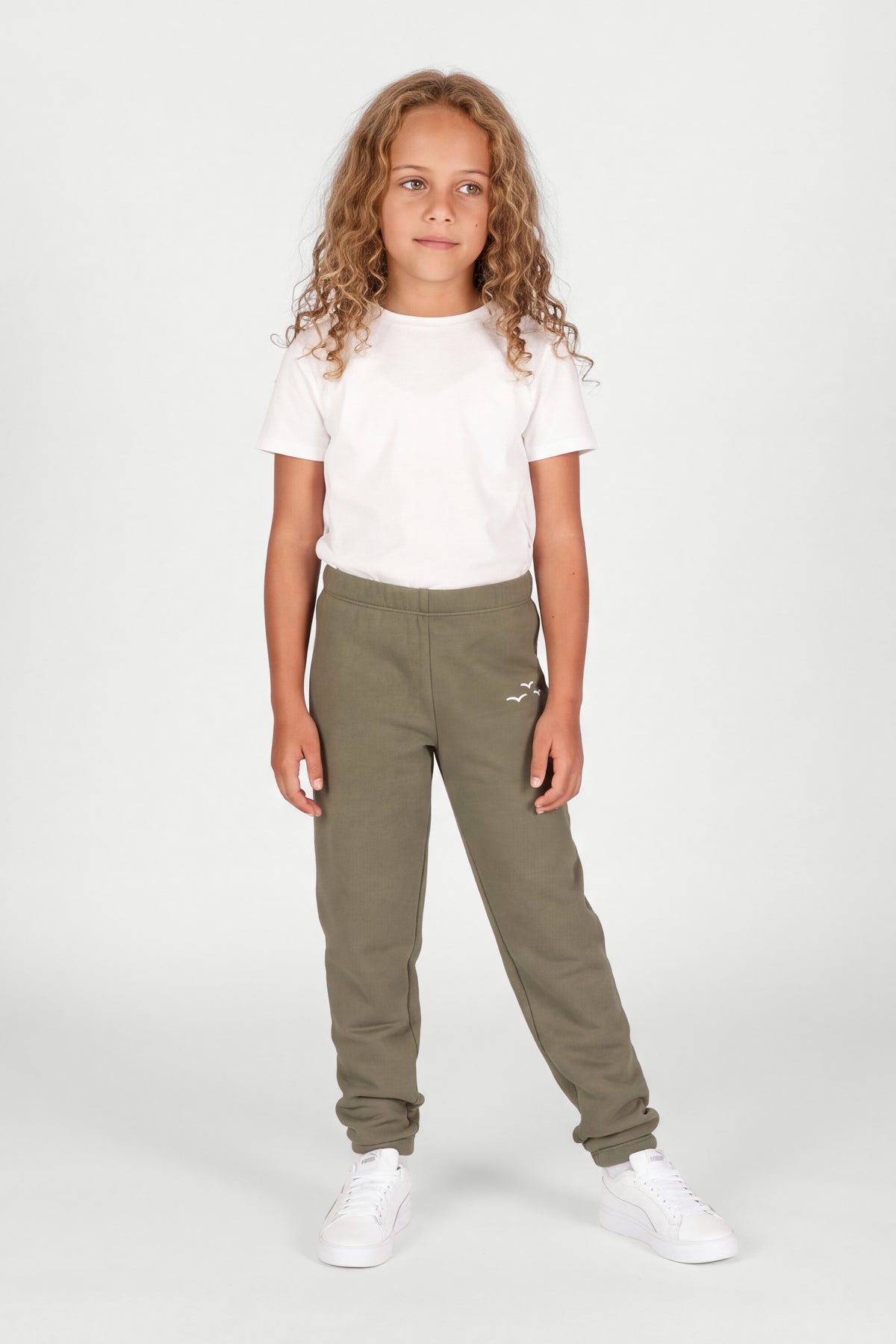 Kids Fleece Regular Fit Sweatpants in Olive