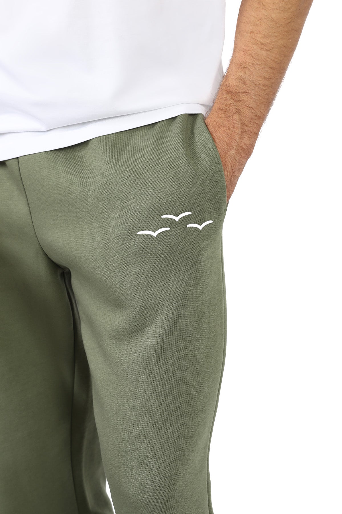 ***WHITE BIRDS*** premium fleece relaxed joggers in olive