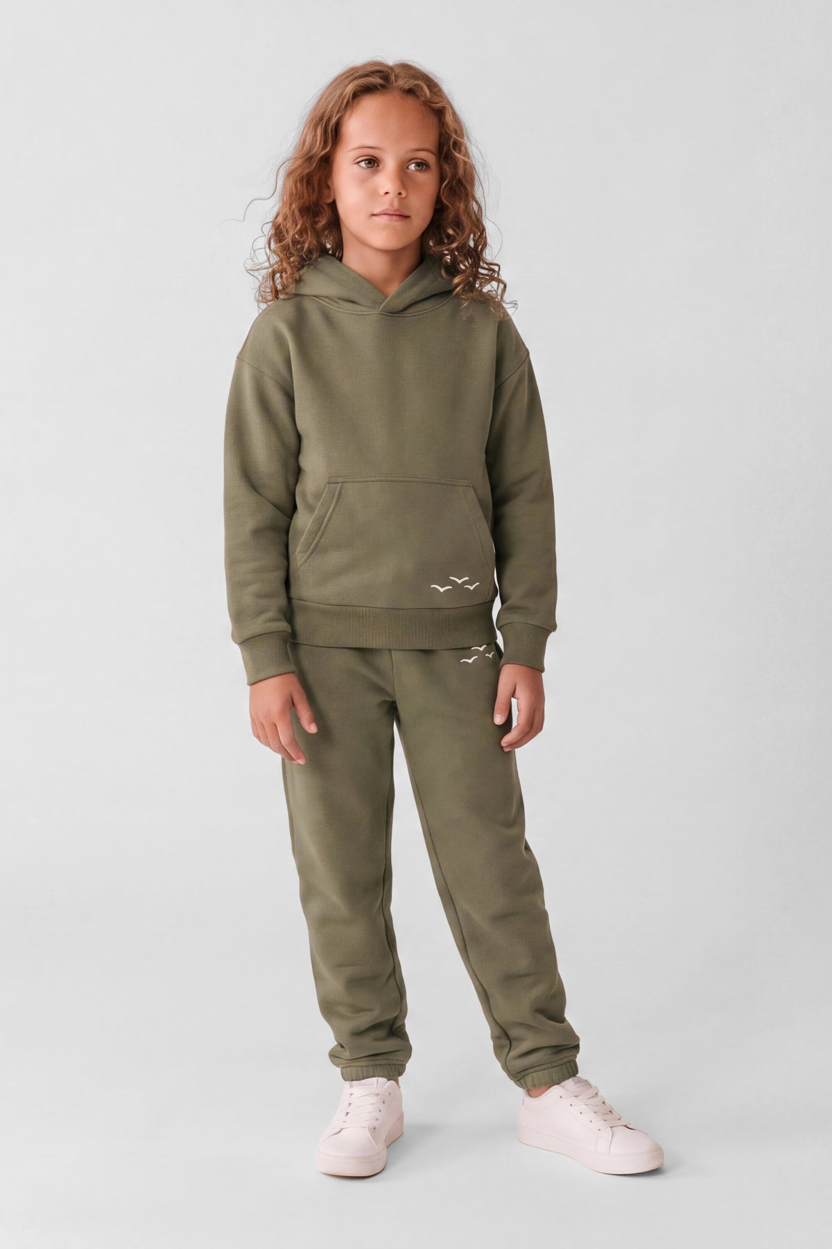 Kids Fleece Regular Fit Set in Olive