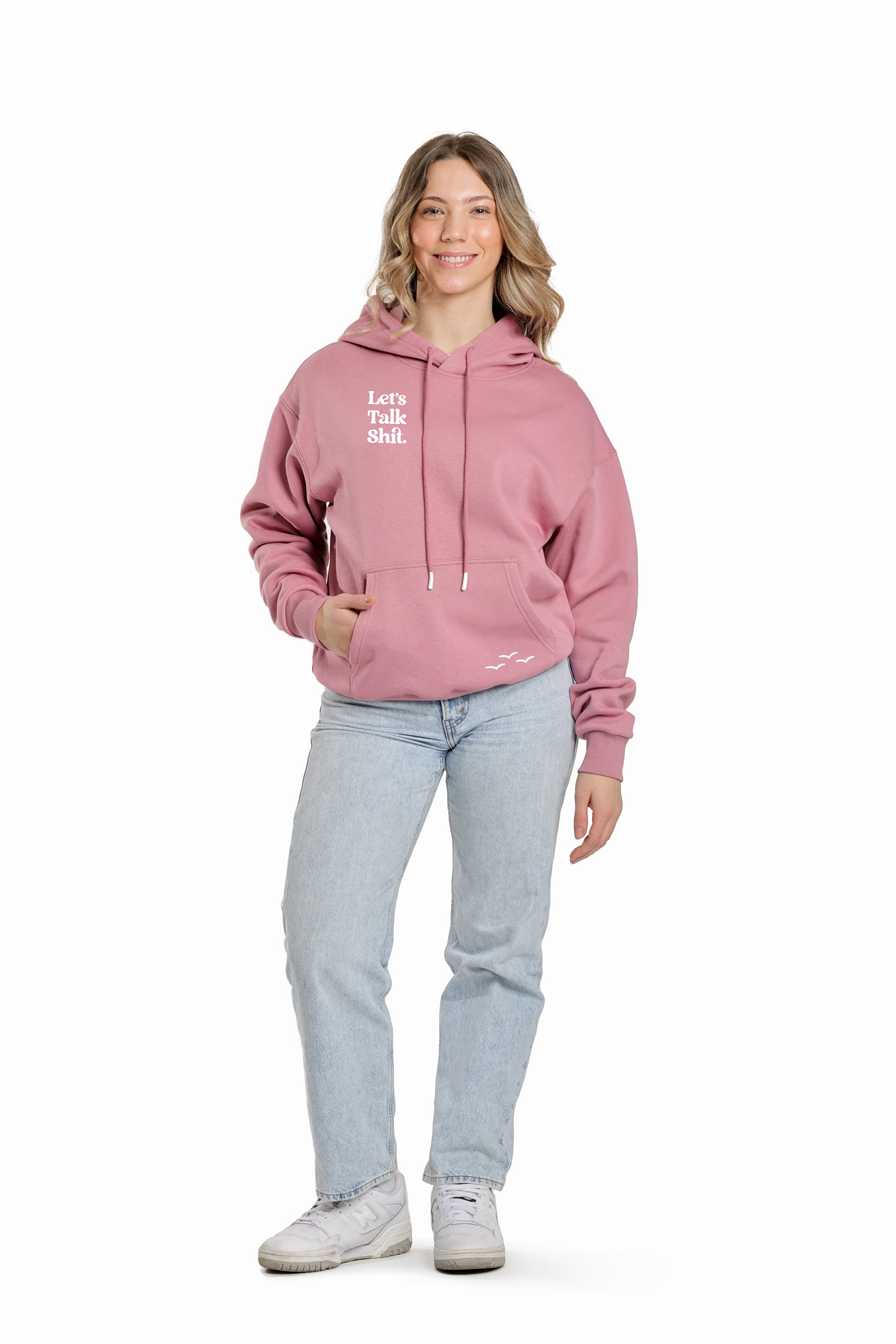 Cheeky relaxed hoodie in orchid pink
