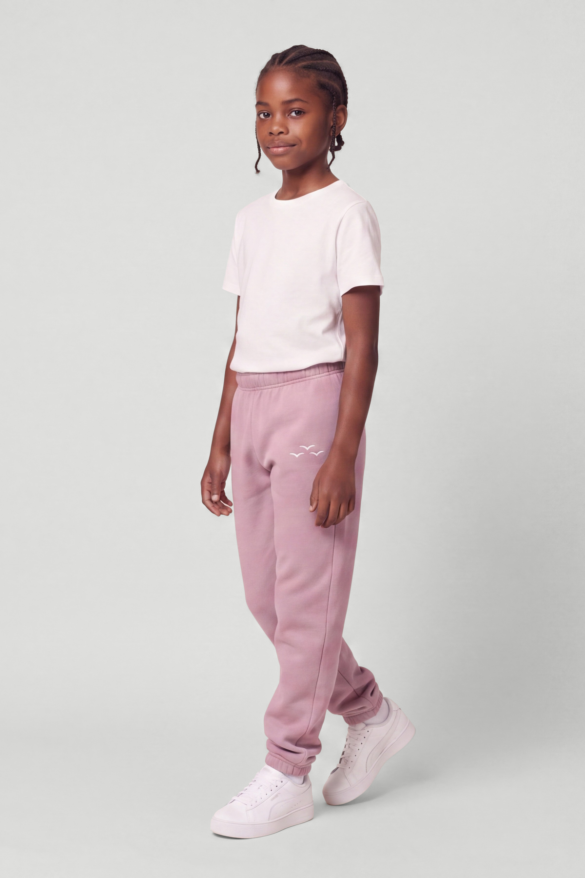 Kids Fleece Regular Fit Sweatpants in Rose