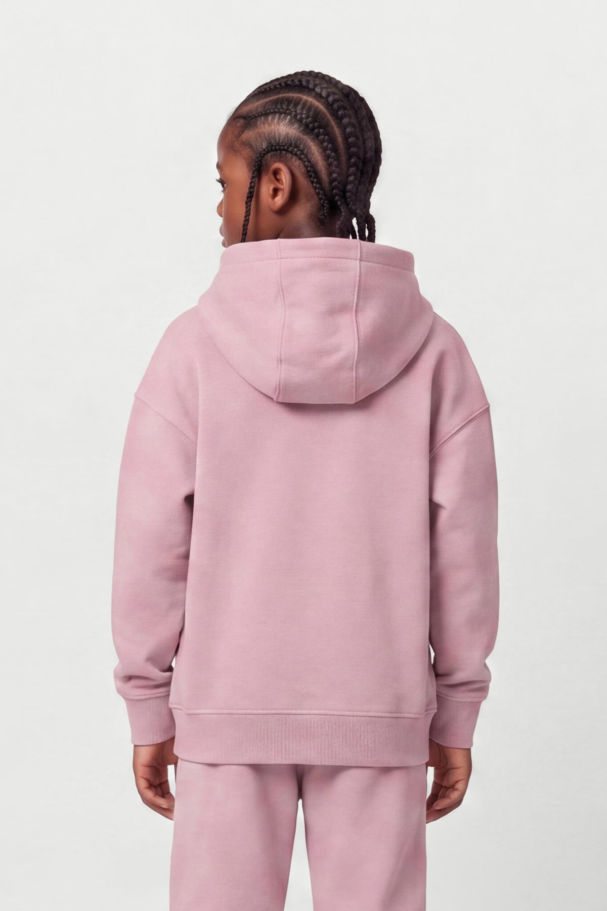 Kids Fleece Relaxed Hoodie in Rose