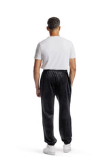 Men's double-faced velour joggers in black