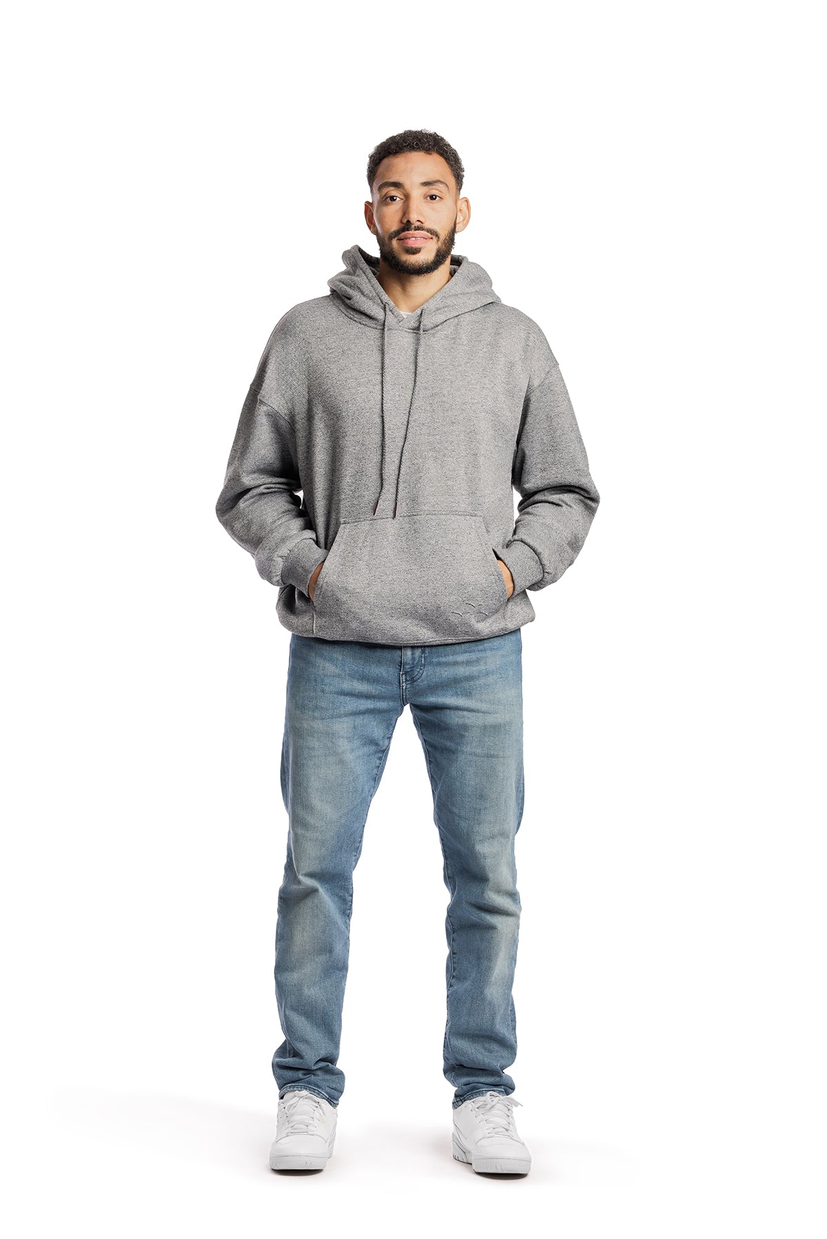 Men’s premium fleece relaxed hoodie in granite