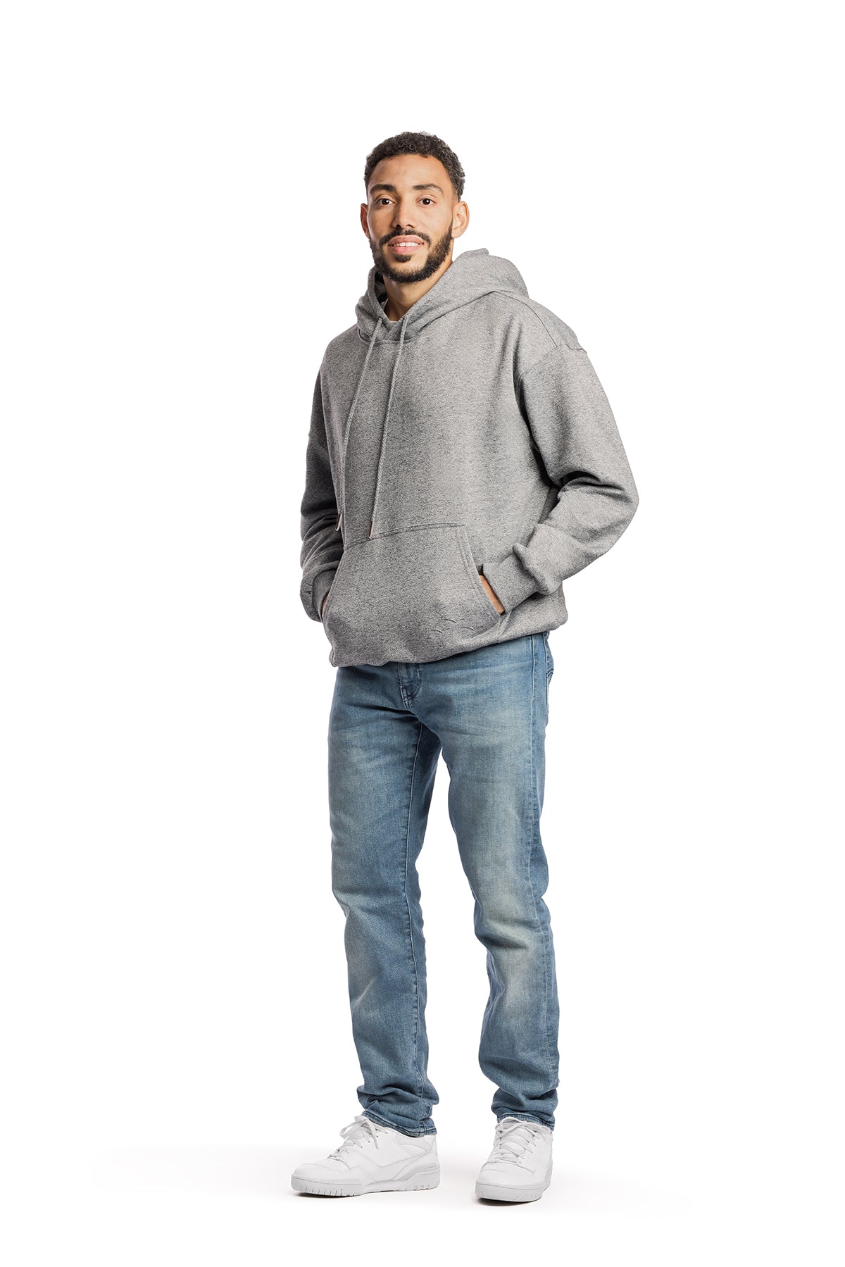 Men’s premium fleece relaxed hoodie in granite