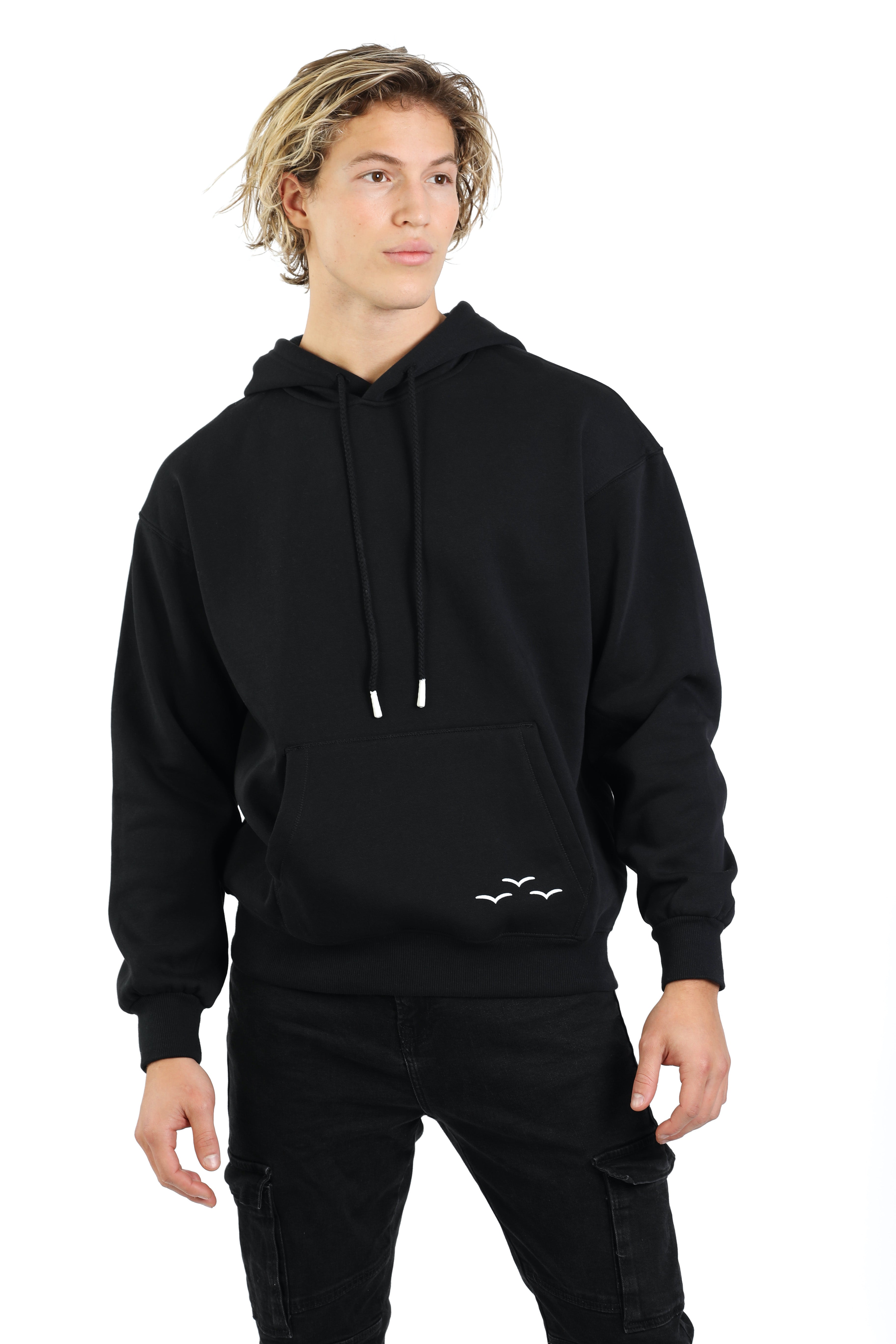 ***WHITE BIRDS*** Relaxed Fit Hoodie in Black