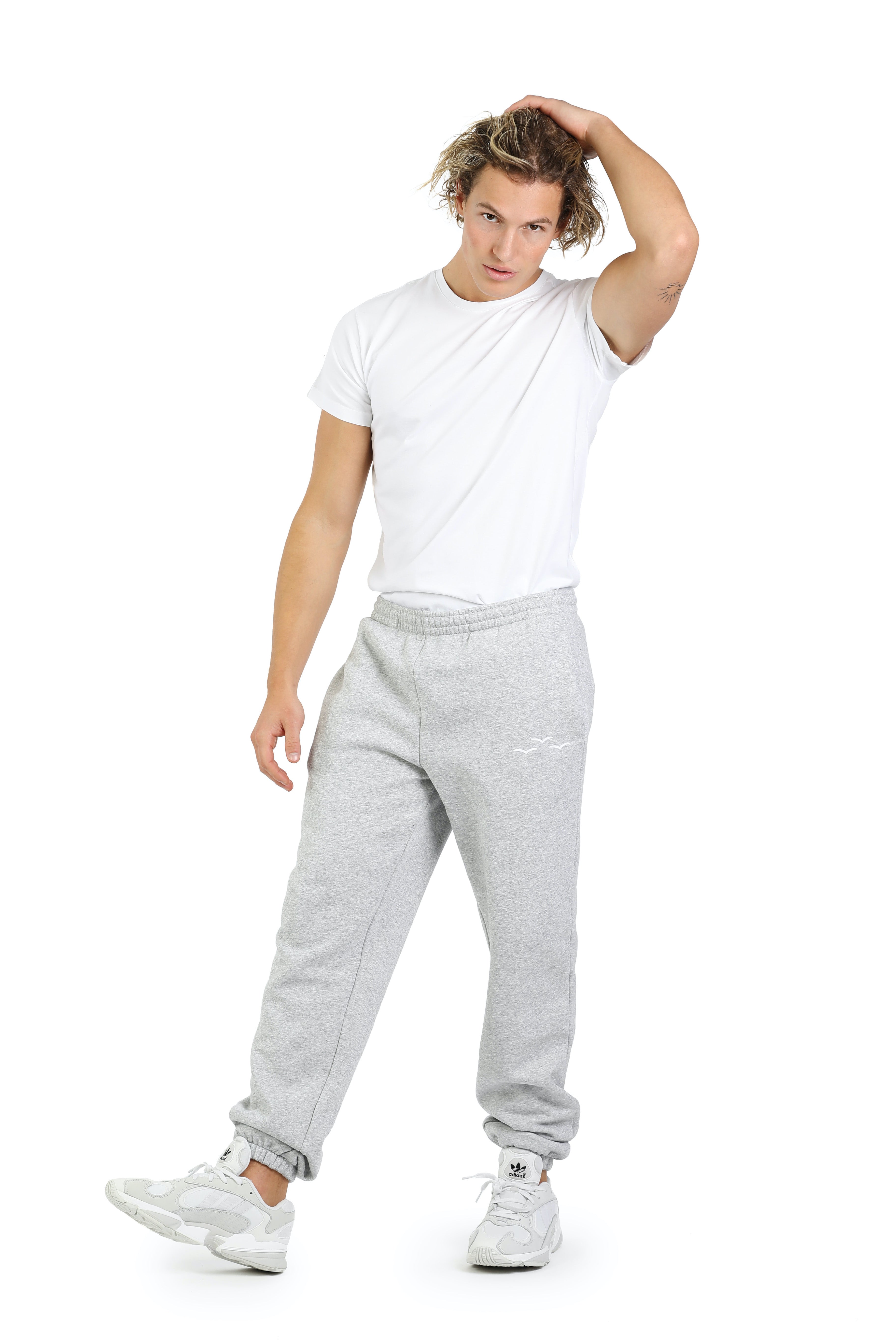 ***WHITE BIRDS*** premium fleece relaxed joggers in Classic Grey