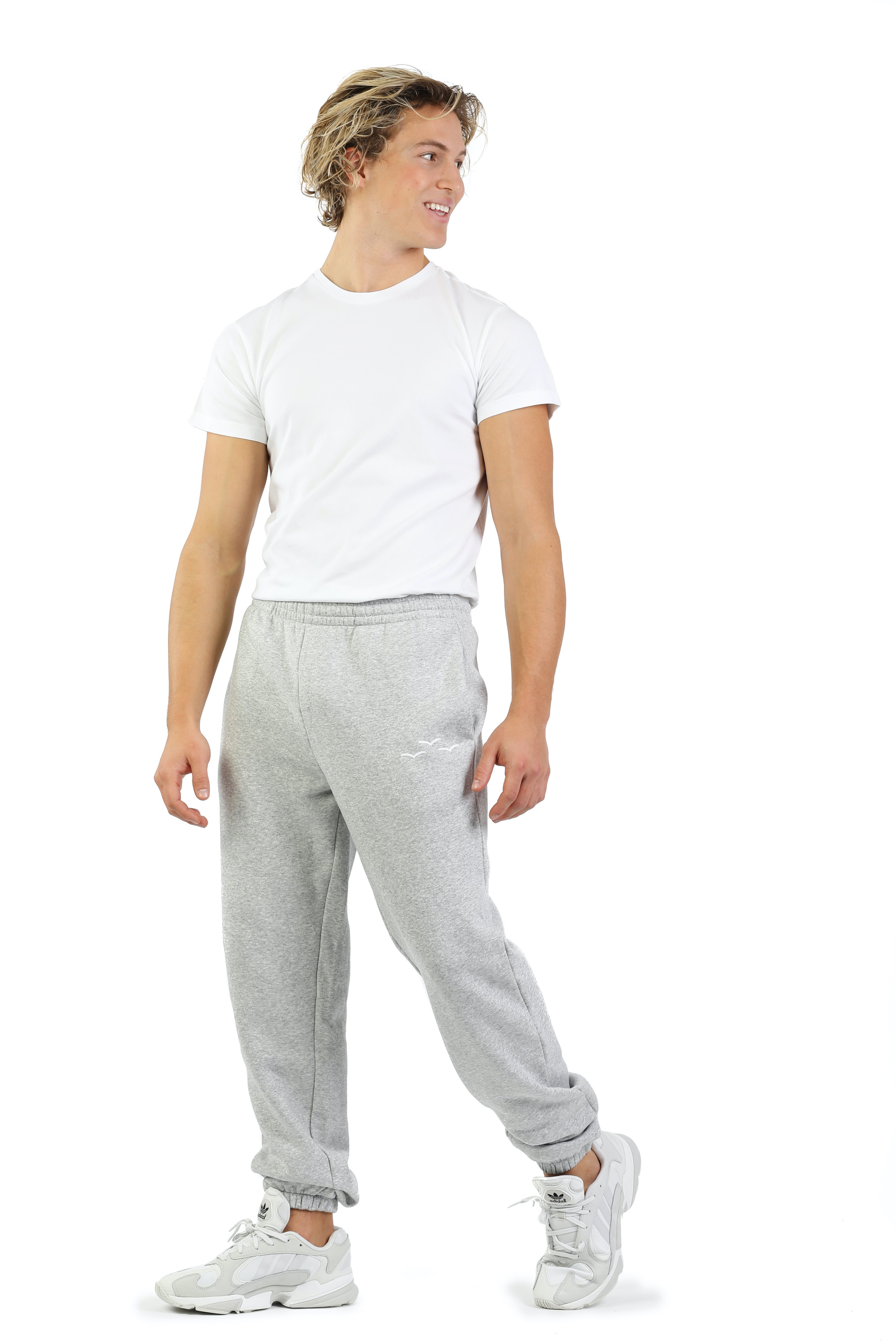 ***WHITE BIRDS*** premium fleece relaxed joggers in Classic Grey