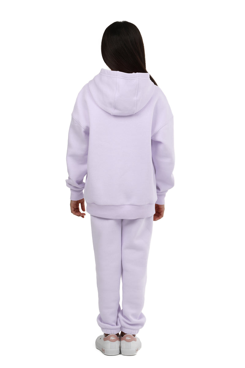 Kids Niki and Cooper fleece set in lavender